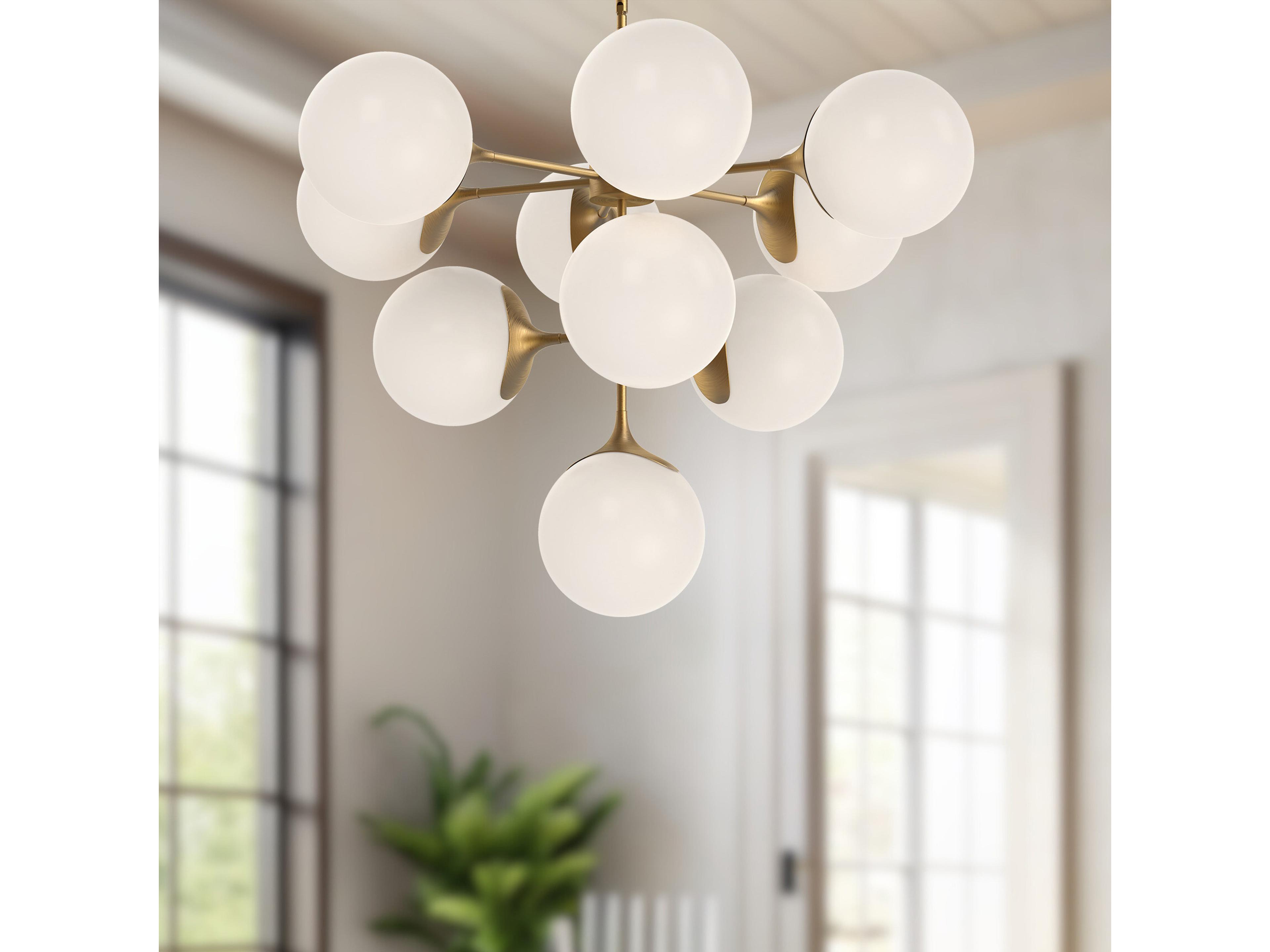Alora Mood Nouveau 10-Light Aged Gold Globe Tiered Chandelier
