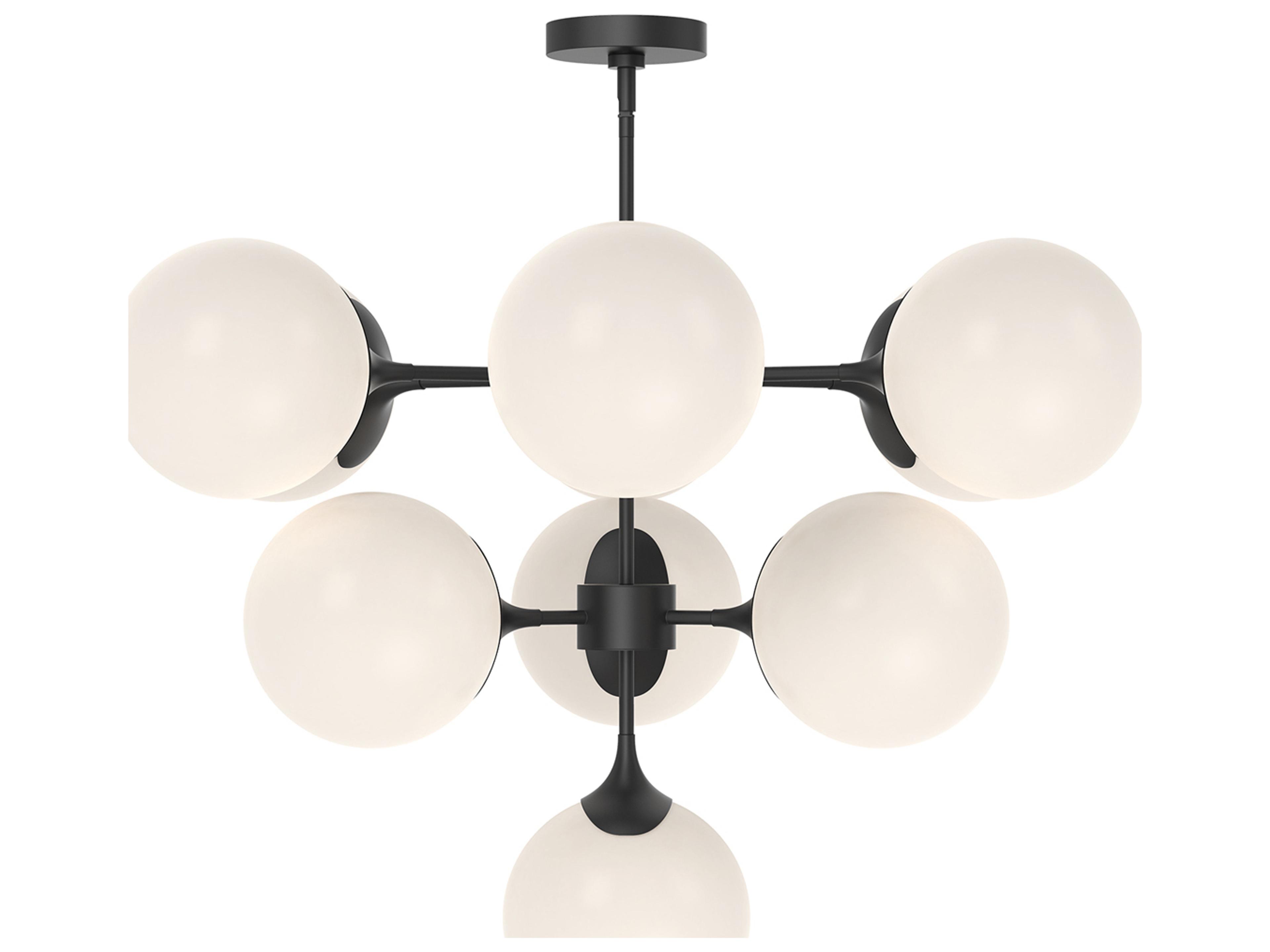 Alora Mood Nouveau 10-Light Matte Black Globe Tiered Chandelier