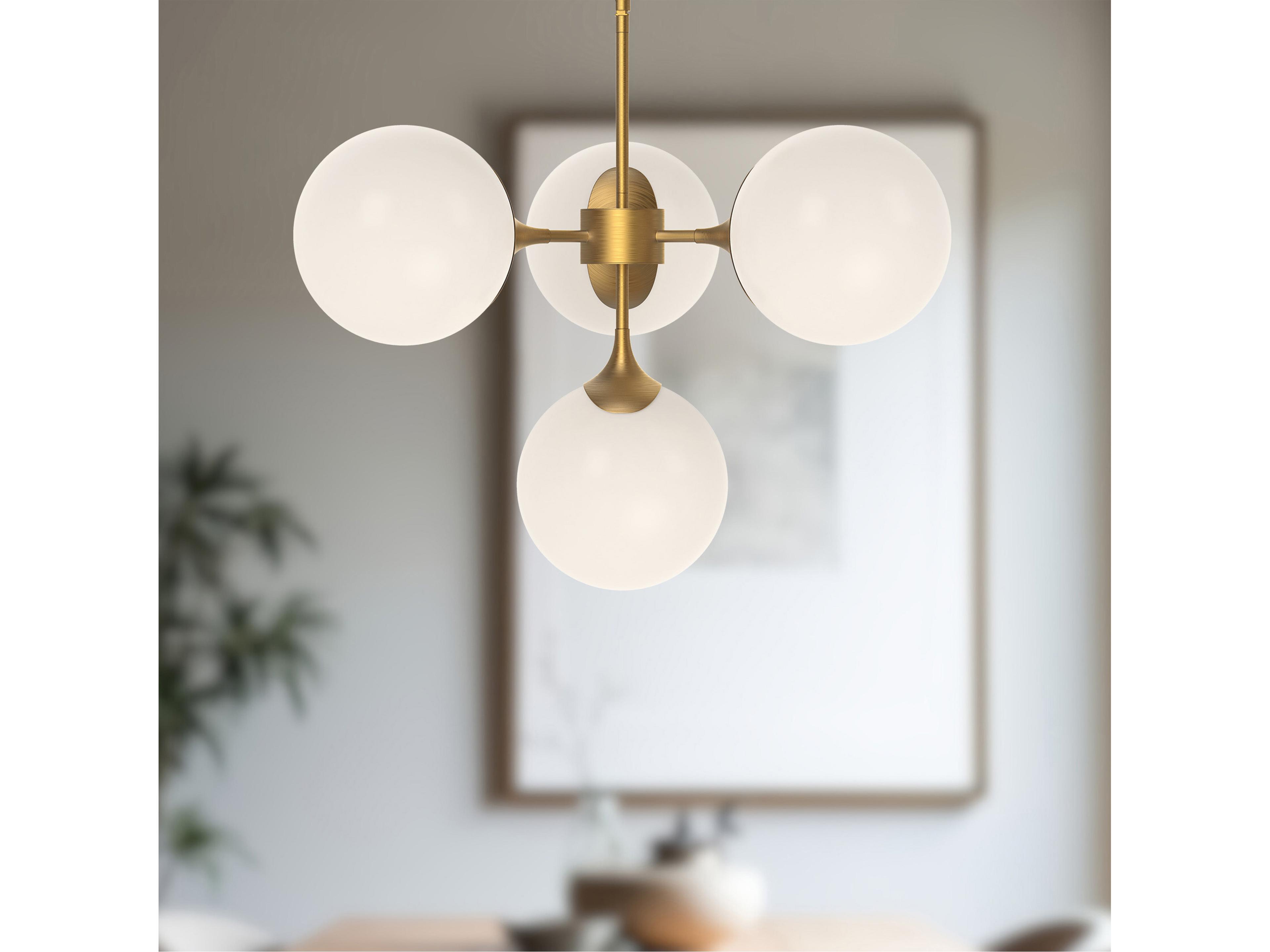 Alora Mood Nouveau 4-Light Aged Gold Globe Chandelier