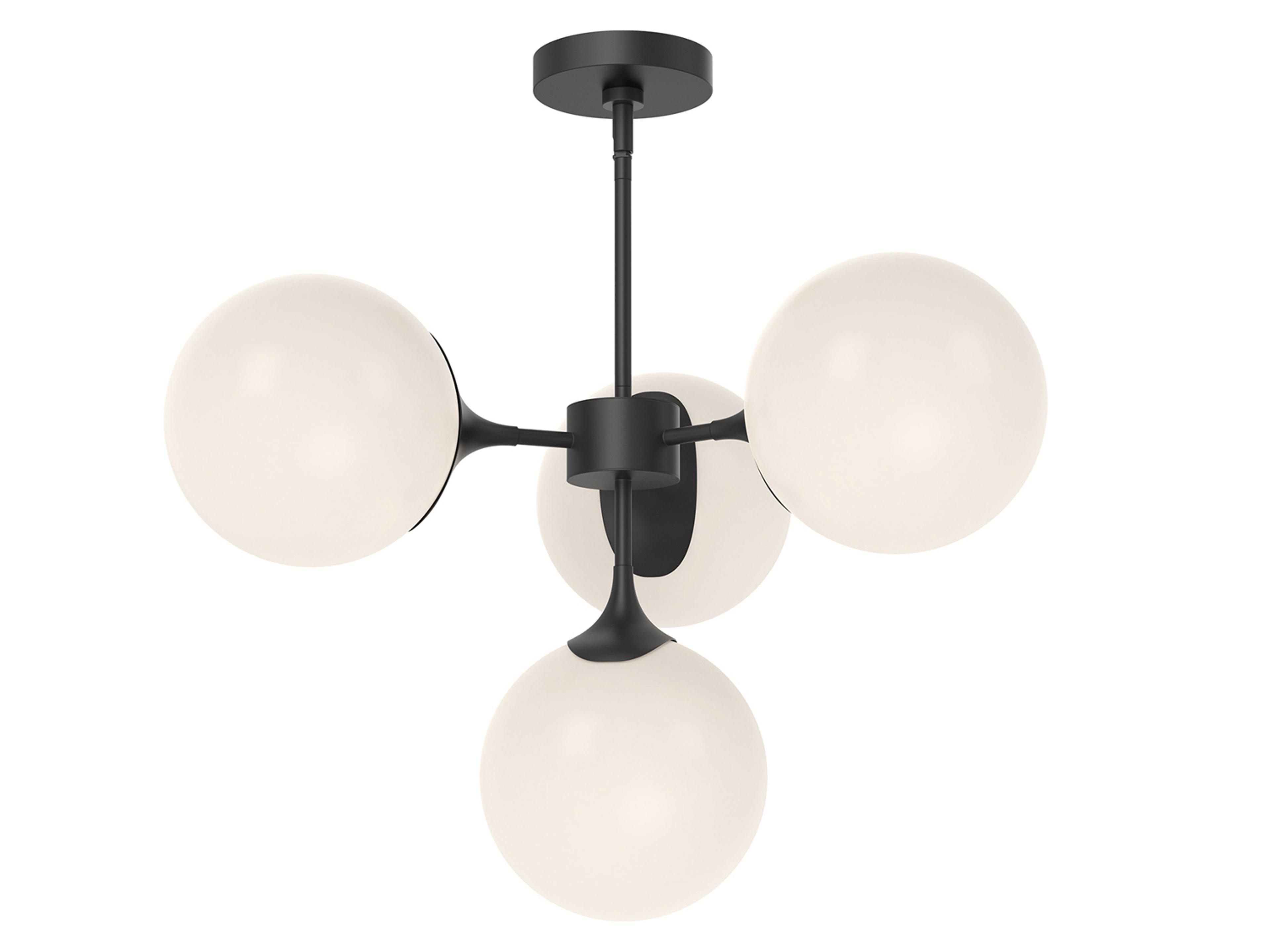 Alora Mood Nouveau 4-Light Matte Black Globe Chandelier