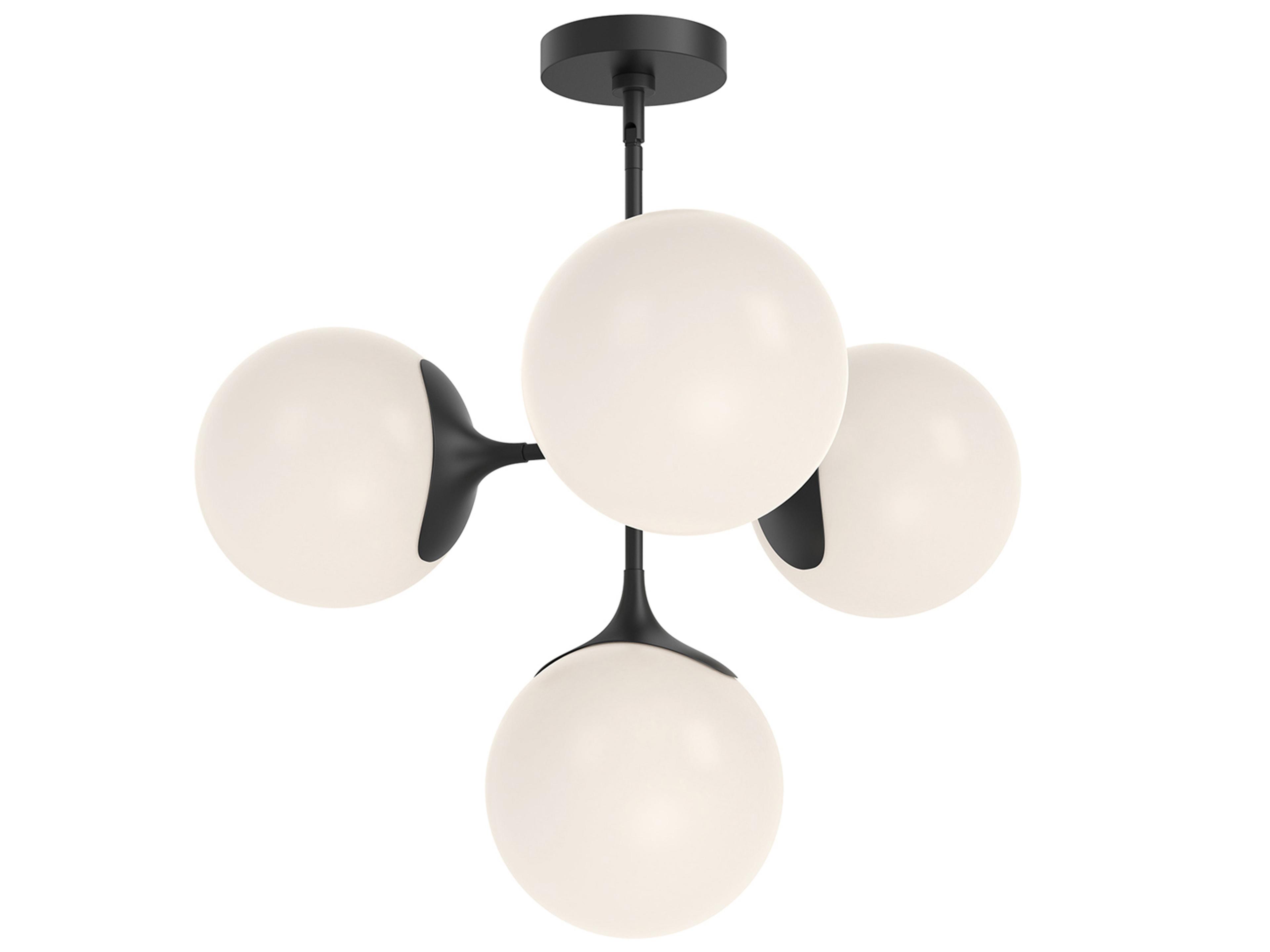 Alora Mood Nouveau 4-Light Matte Black Globe Chandelier