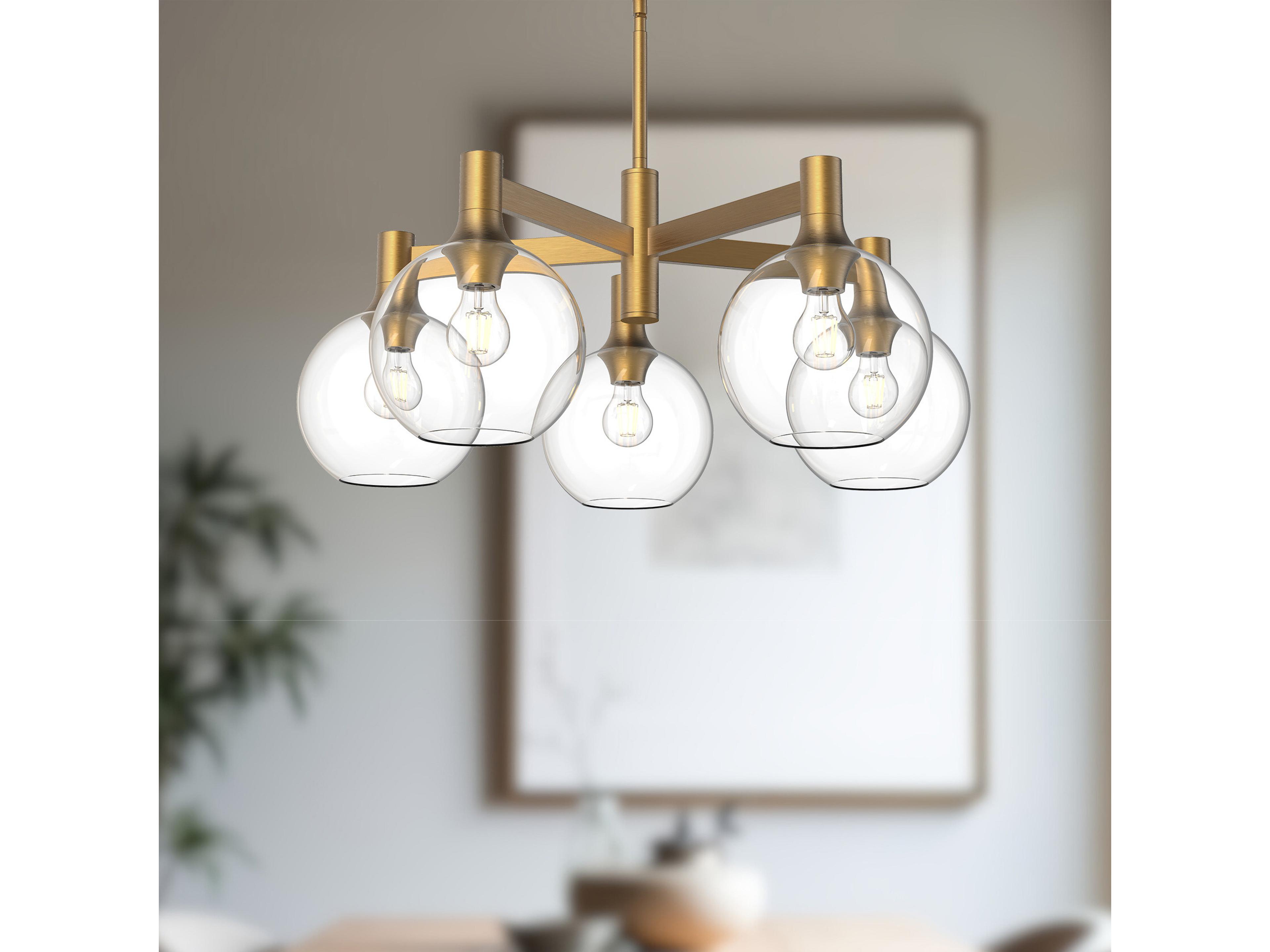 Alora Mood Castilla 5-Light Aged Gold Globe Chandelier