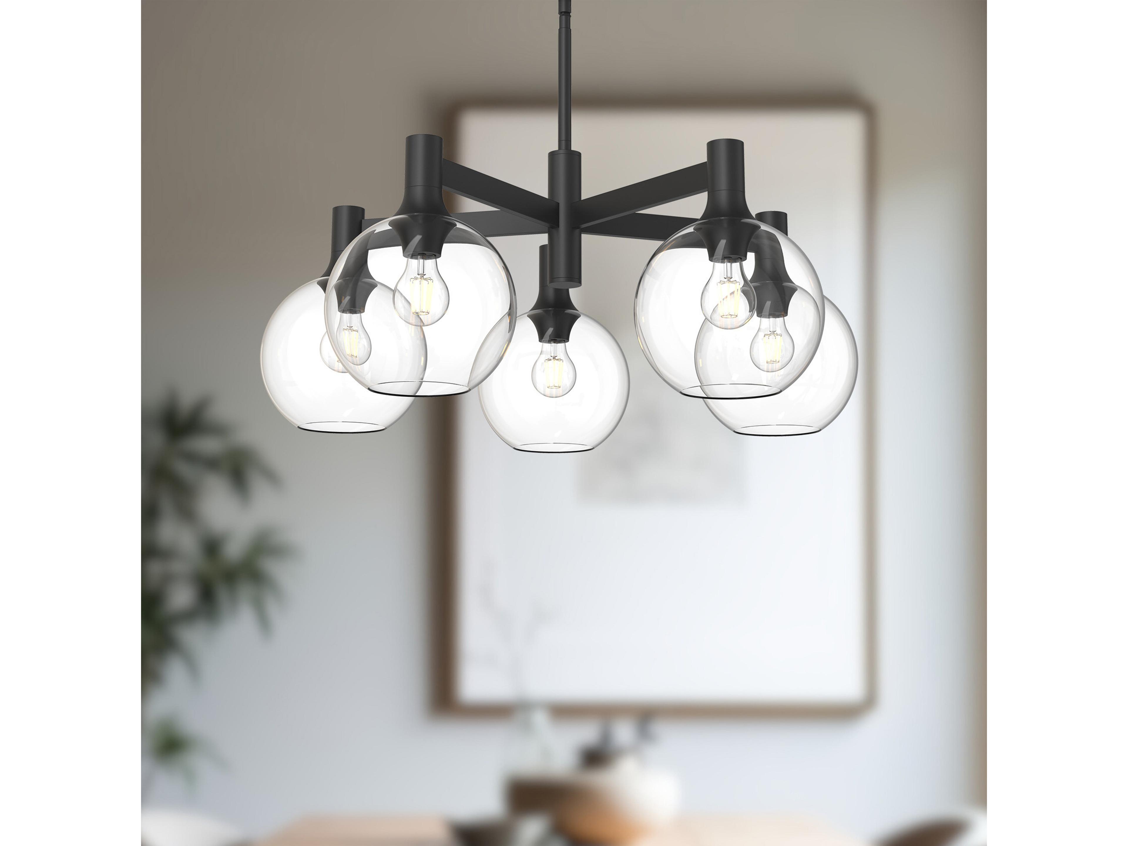 Alora Mood Castilla 5-Light Matte Black Globe Chandelier