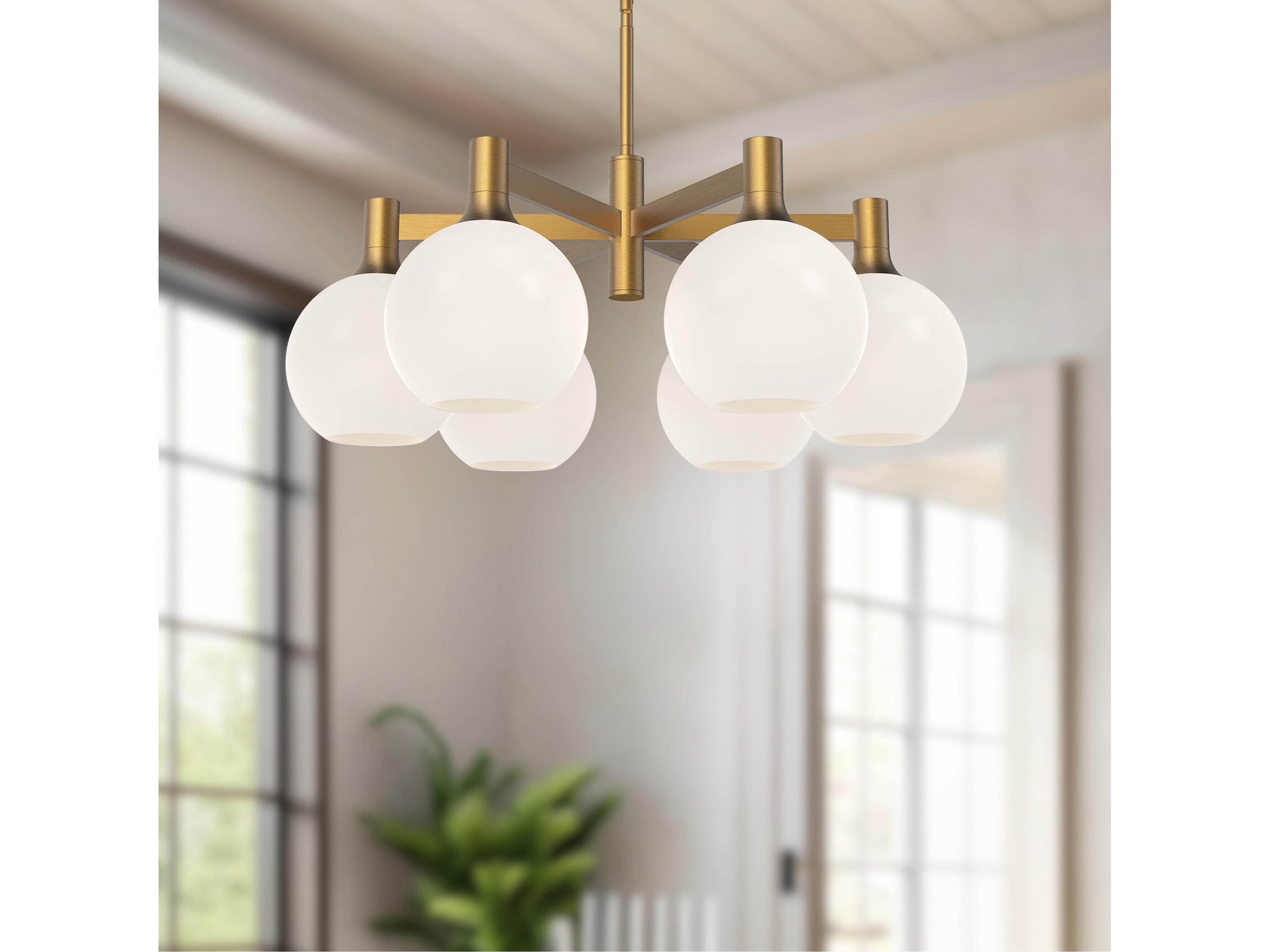 Alora Mood Castilla 6-Light Aged Gold Globe Chandelier