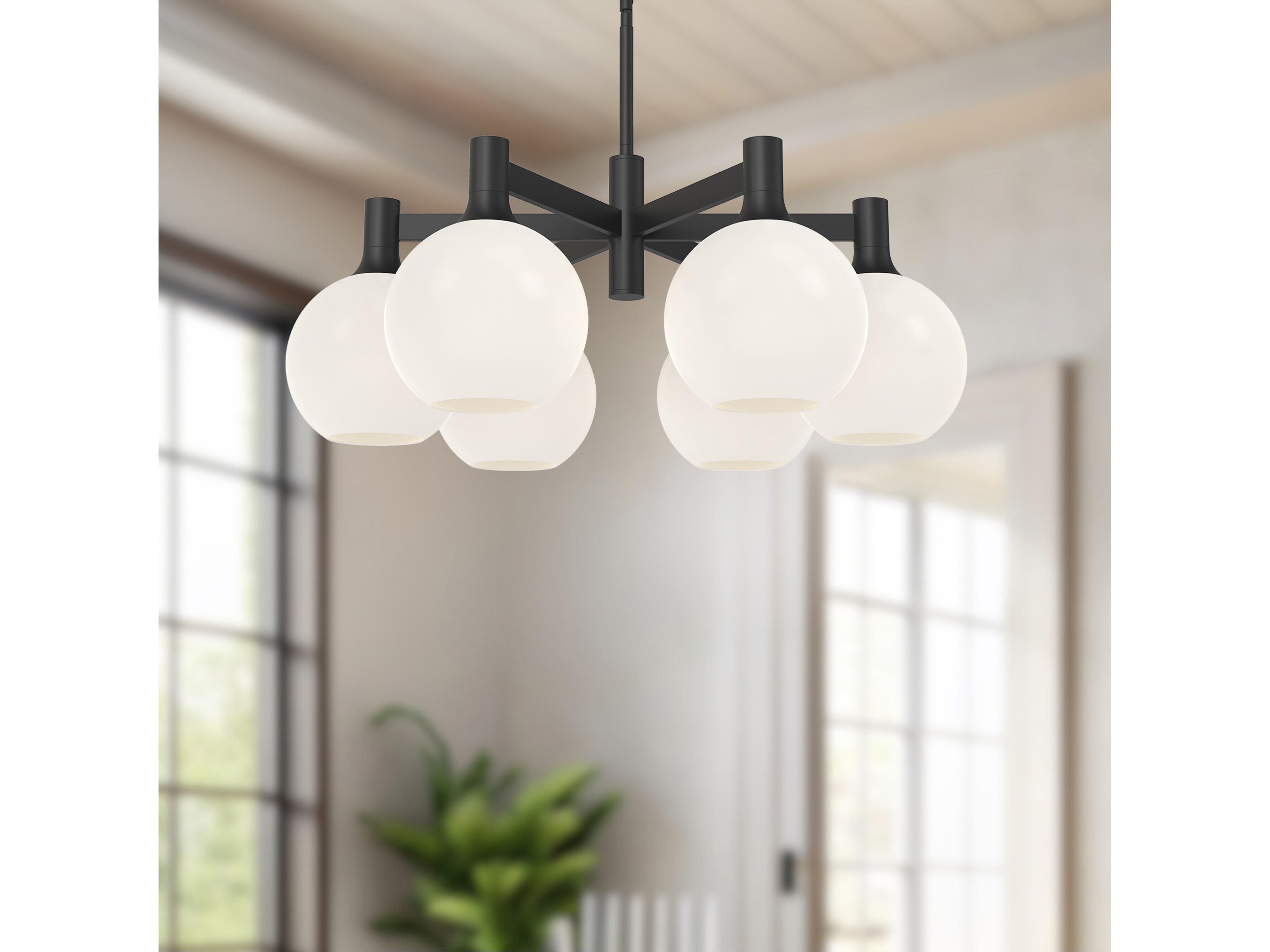 Alora Mood Castilla 6-Light Matte Black Globe Chandelier