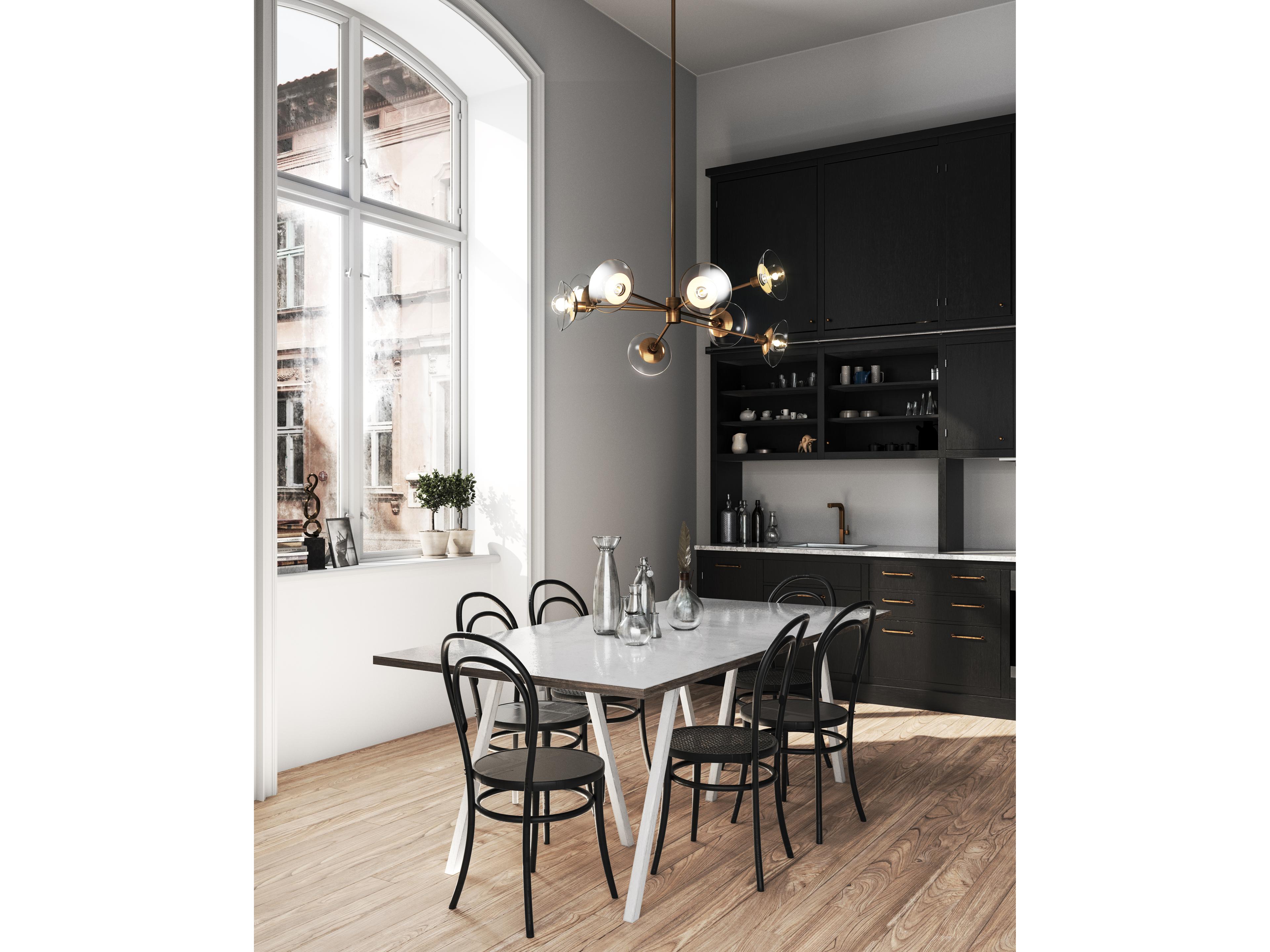 Alora Mood Francesca 8-Light Aged Gold Geometric Sputnik Chandelier