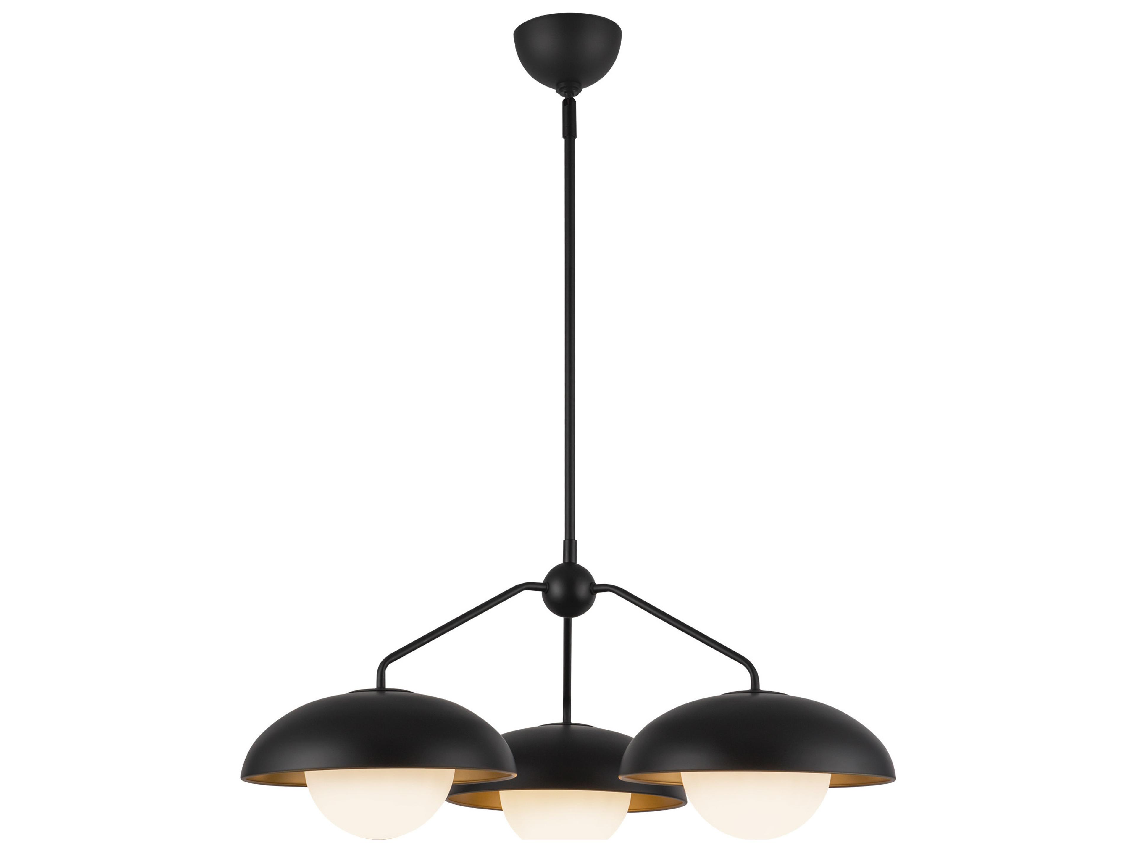 Alora Mood Rubio 3-Light Matte Black Globe Chandelier