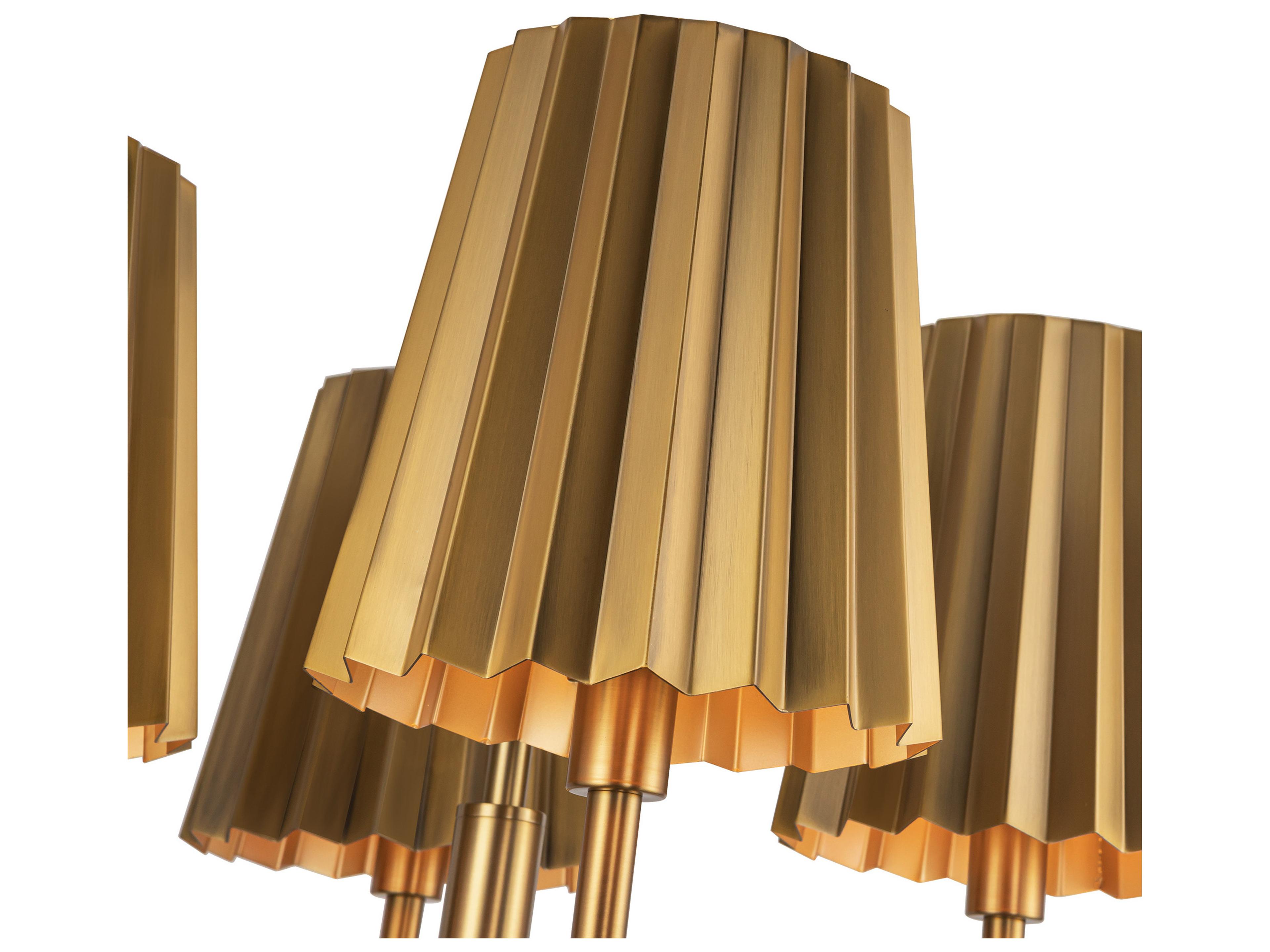 Alora Mood Plisse 4-Light Aged Gold Chandelier