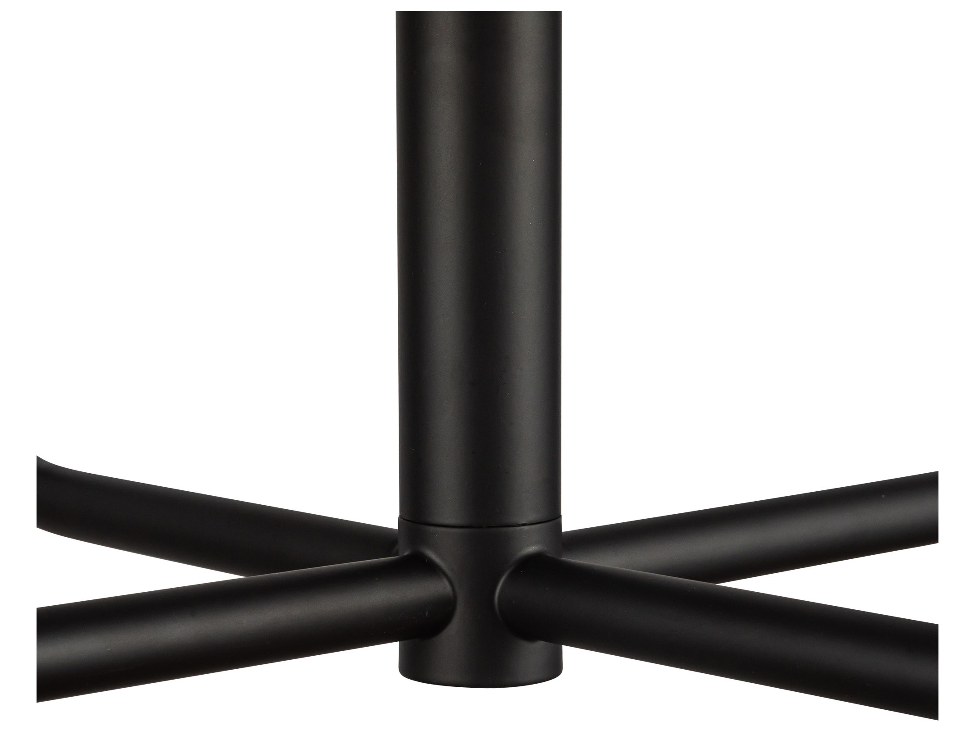 Alora Mood Plisse 4-Light Matte Black Chandelier