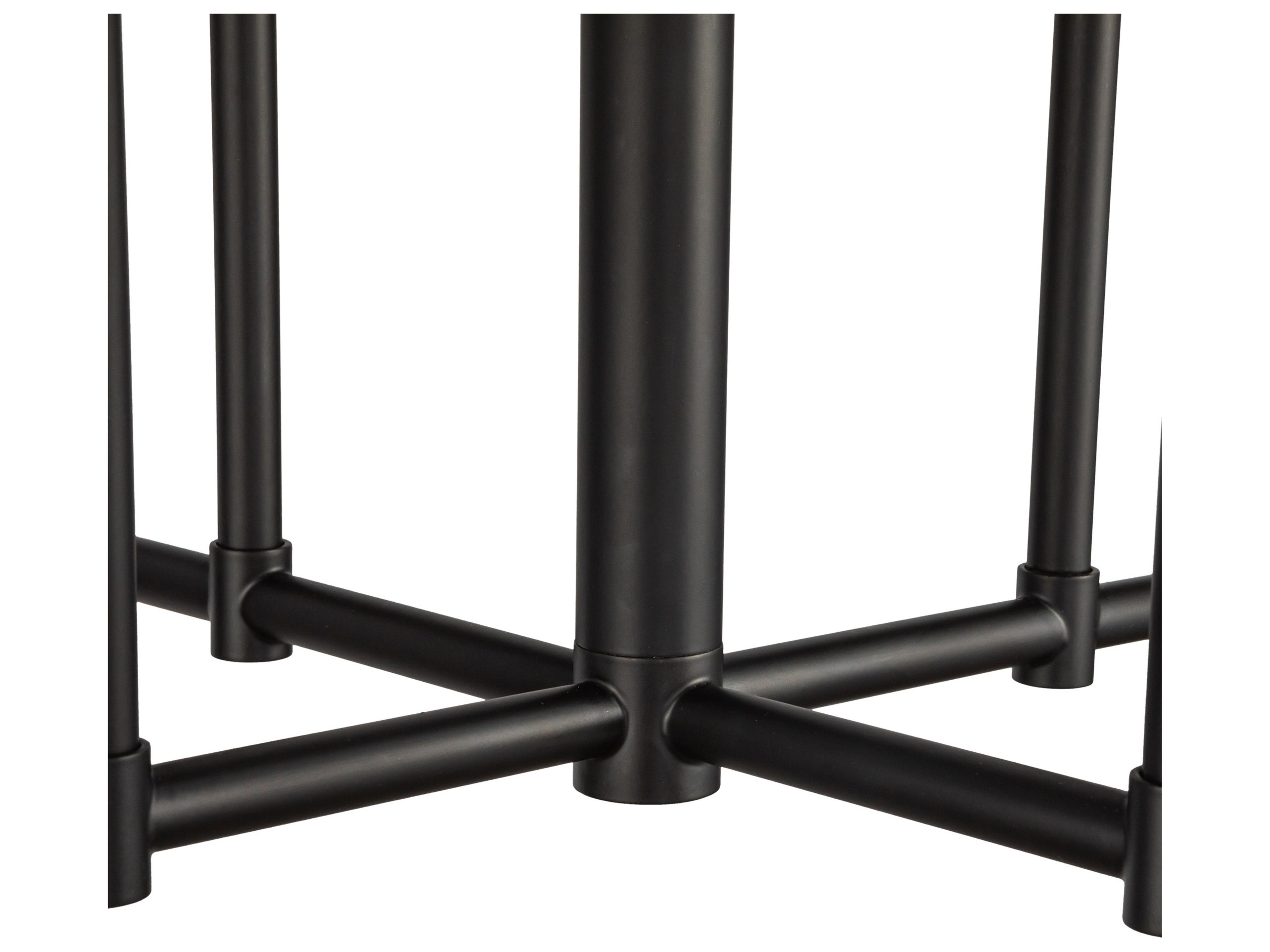 Alora Mood Plisse 8-Light Matte Black Tiered Chandelier