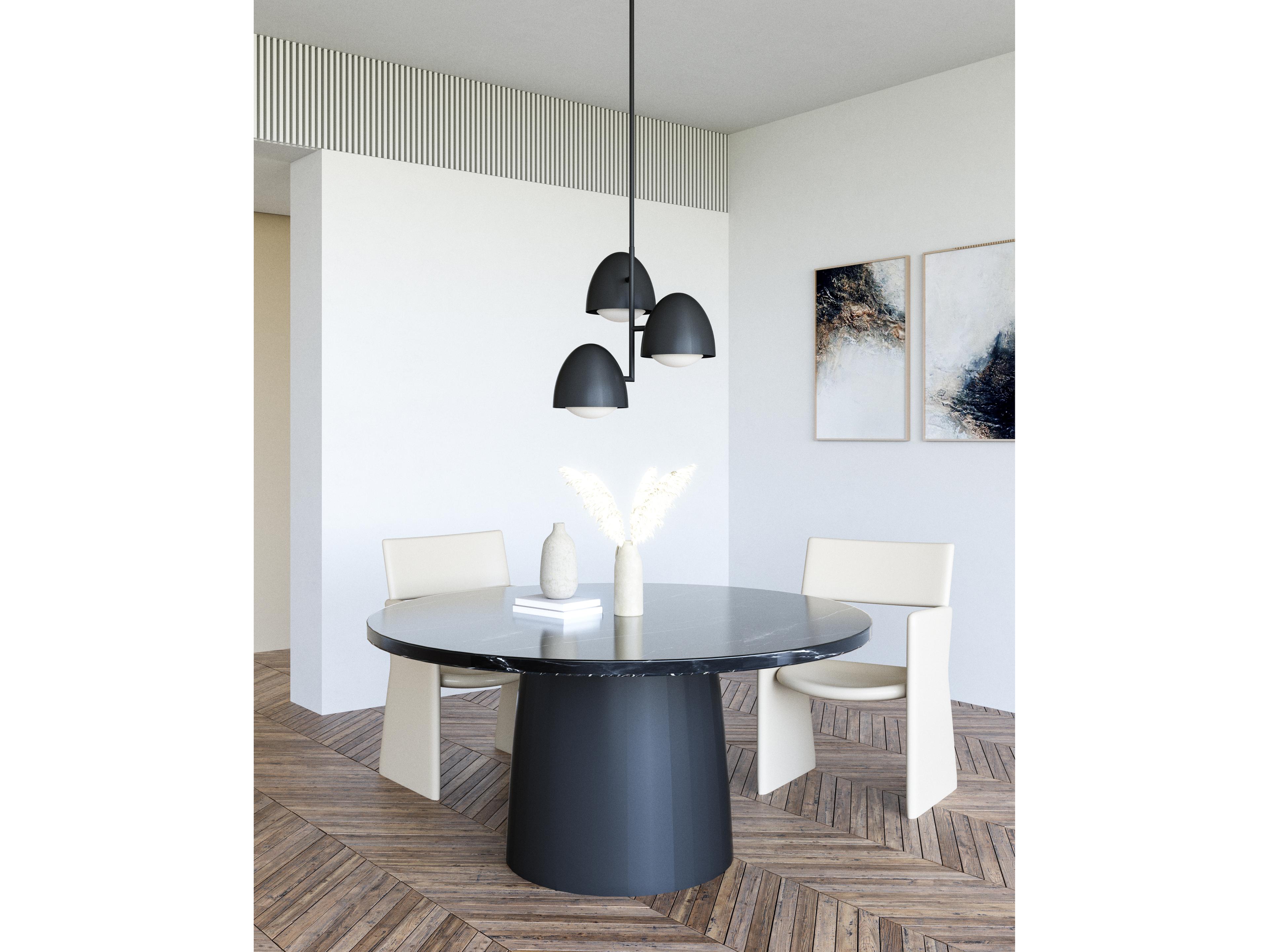 Alora Mood Kenji 3-Light Matte Black Dome Chandelier
