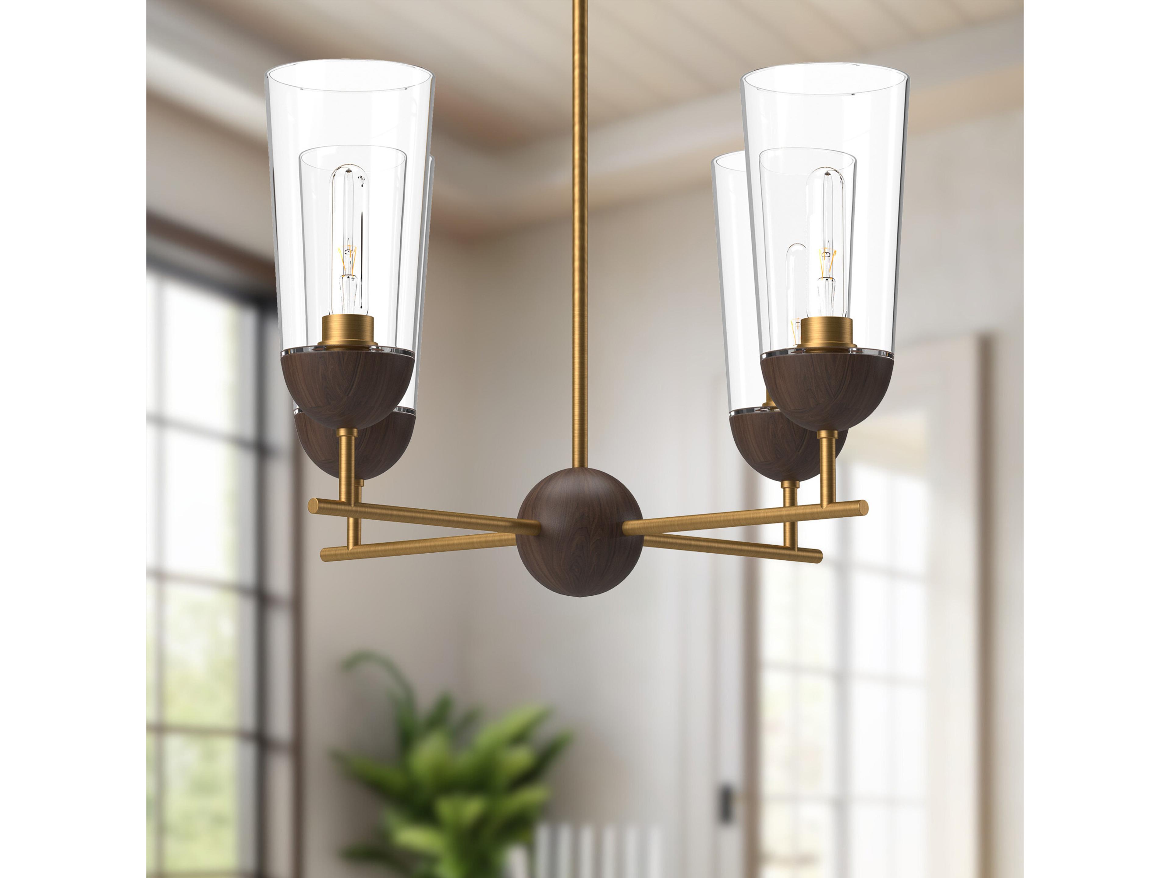 Alora Mood Emil 4-Light Aged Gold Geometric Chandelier