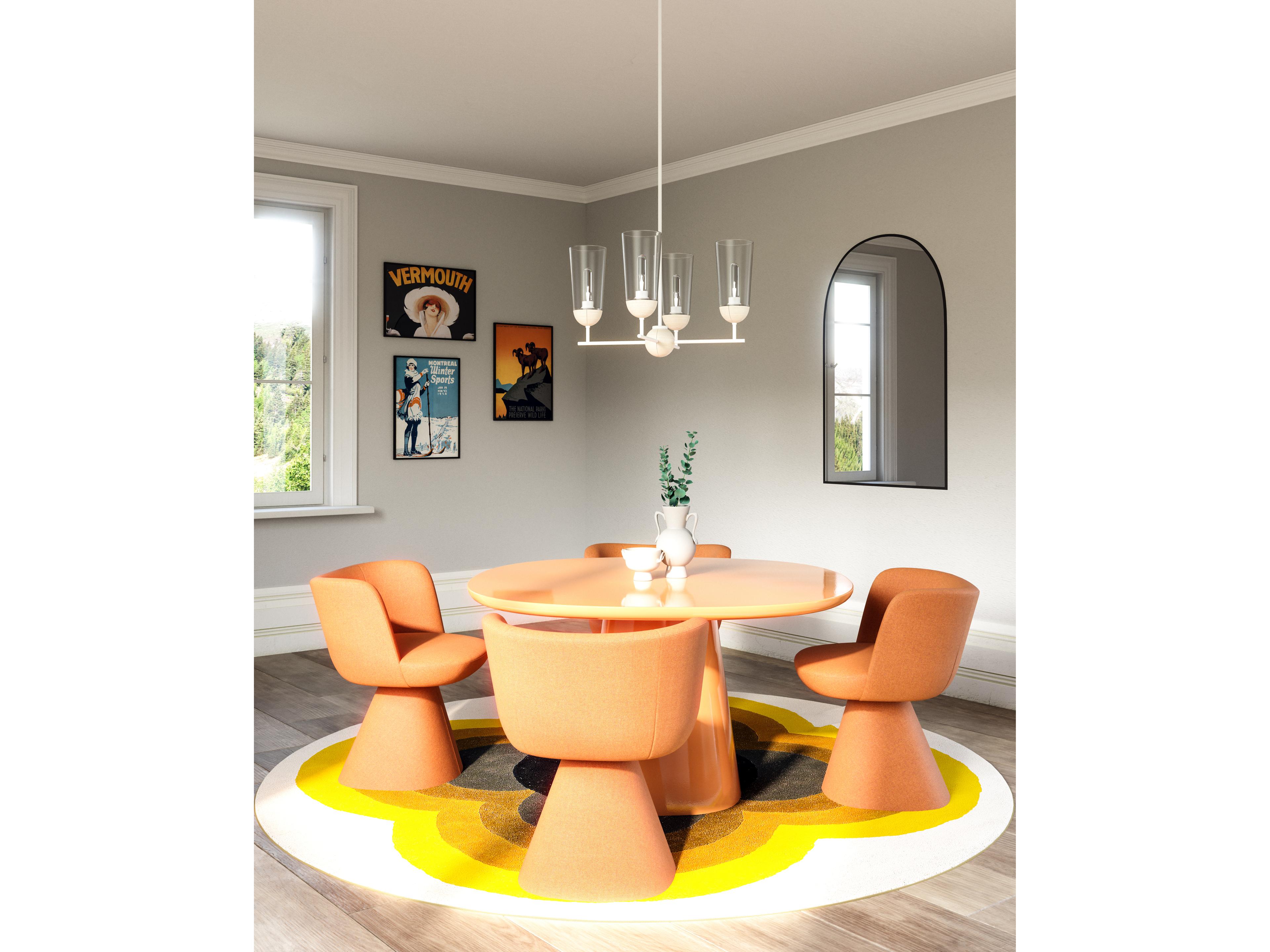 Alora Mood Emil 4-Light White Geometric Chandelier