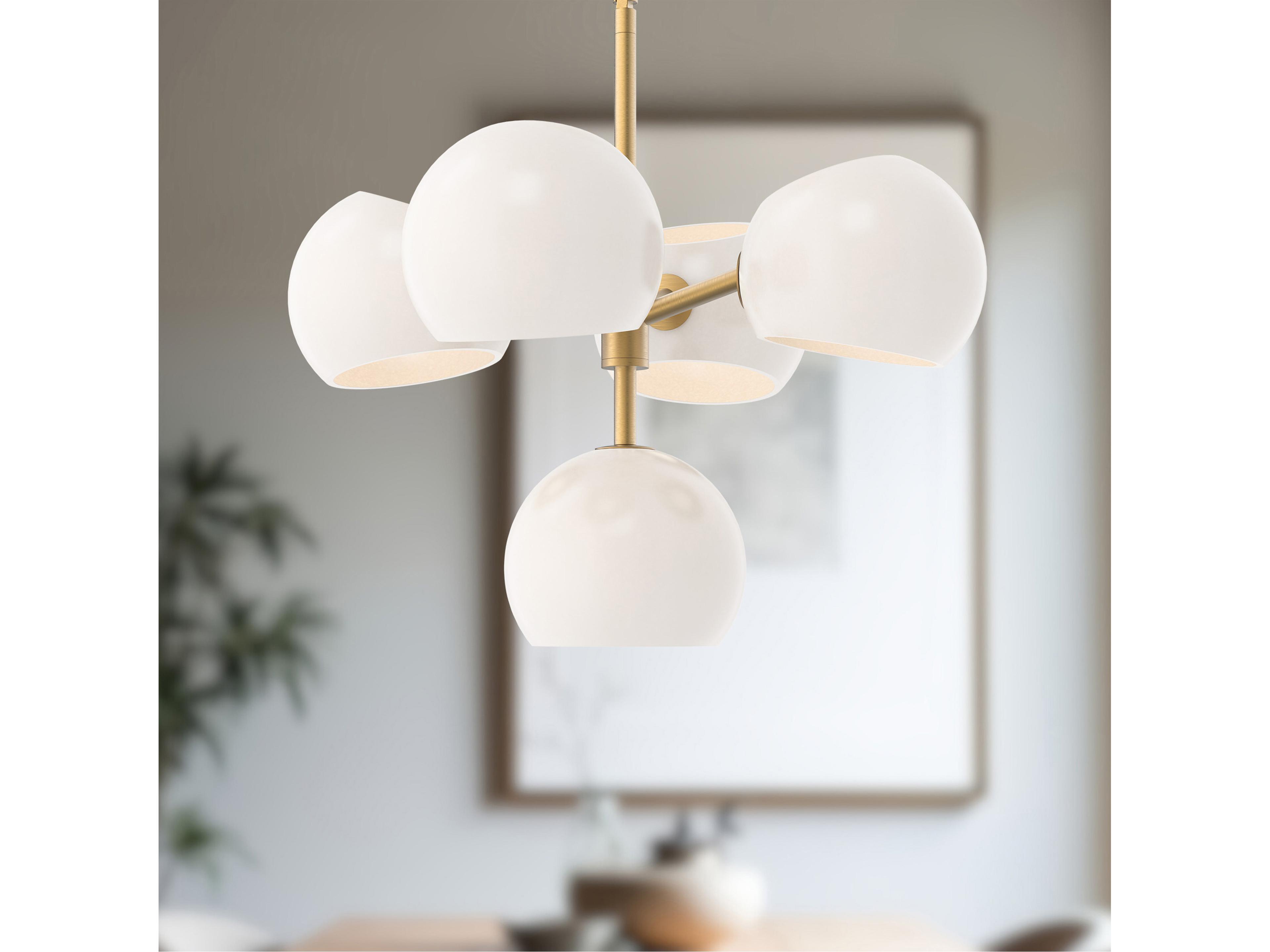 Alora Mood Willow 5-Light Brushed Gold Globe Chandelier