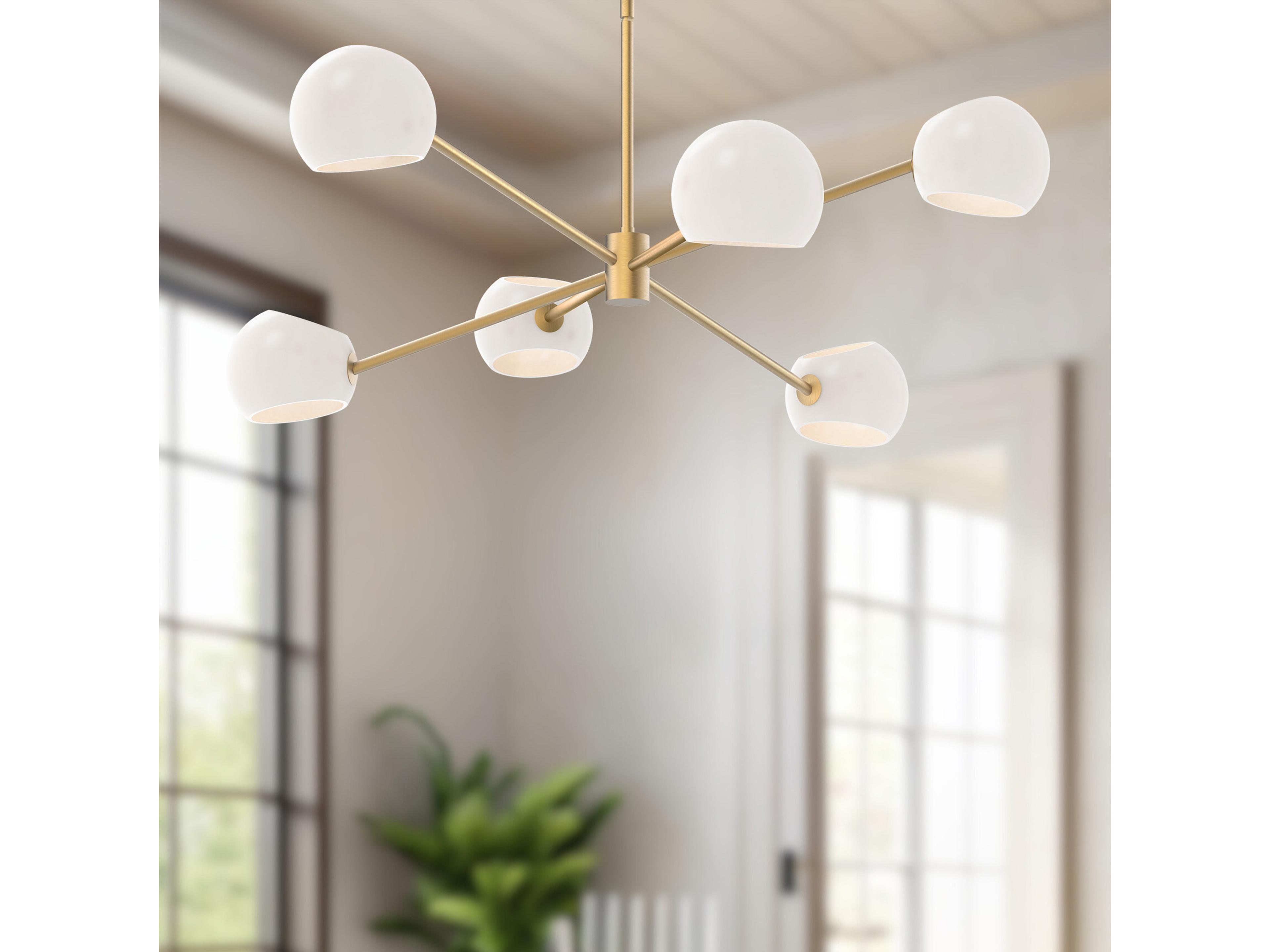Alora Mood Willow 6-Light Brushed Gold Globe Chandelier