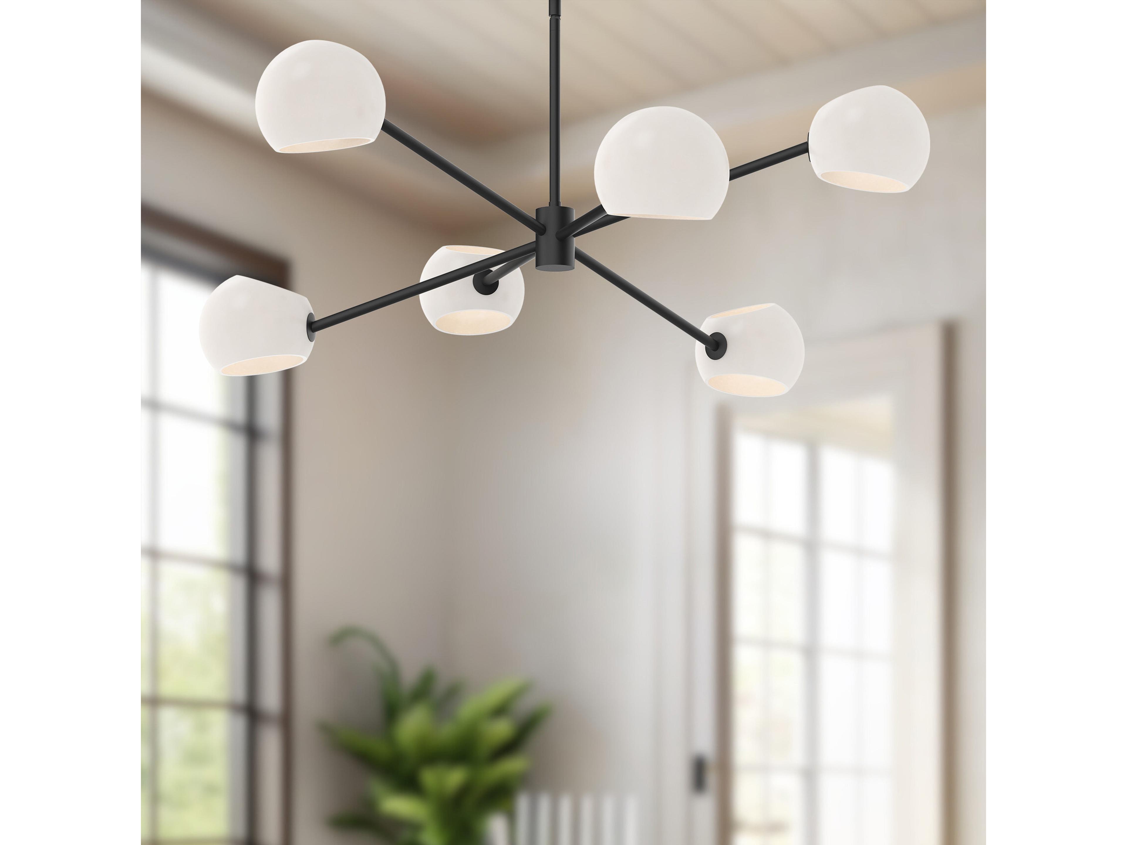 Alora Mood Willow 6-Light Matte Black Globe Chandelier
