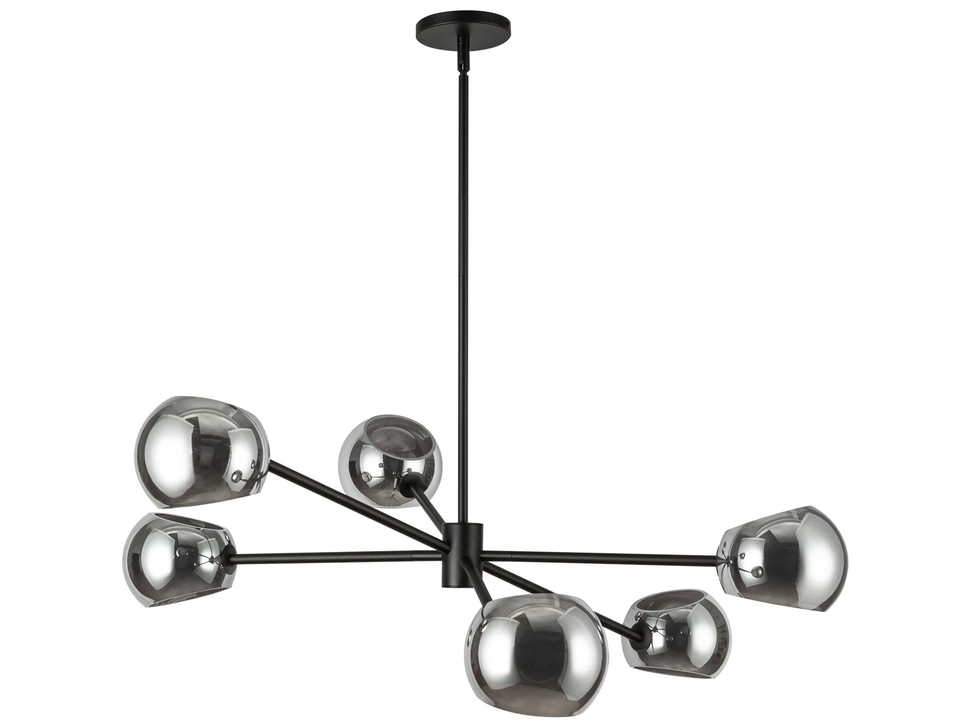 Alora Mood Willow 6-Light Matte Black Globe Chandelier