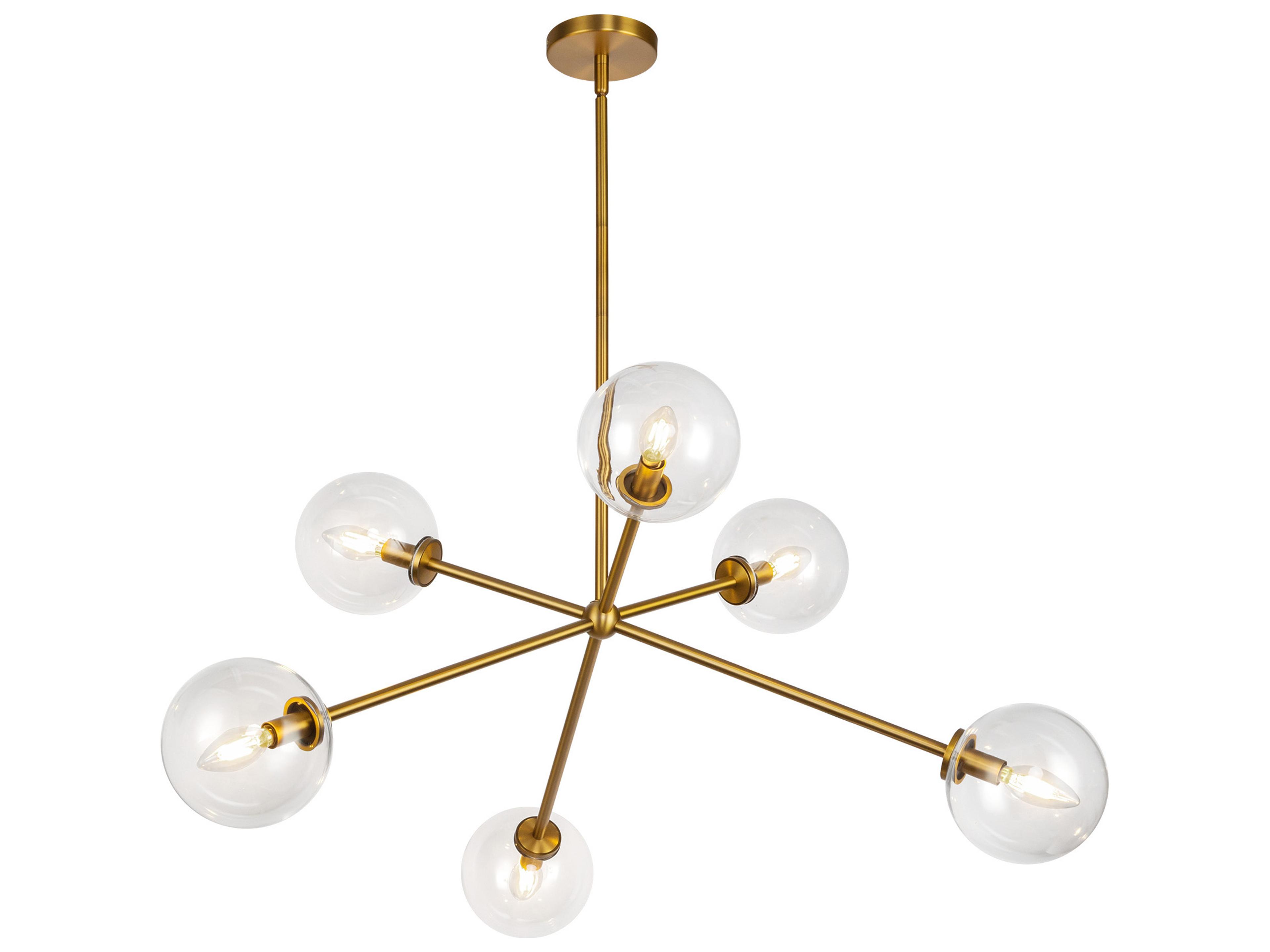 Cassia Chandelier Aged Gold Modern Sputnik