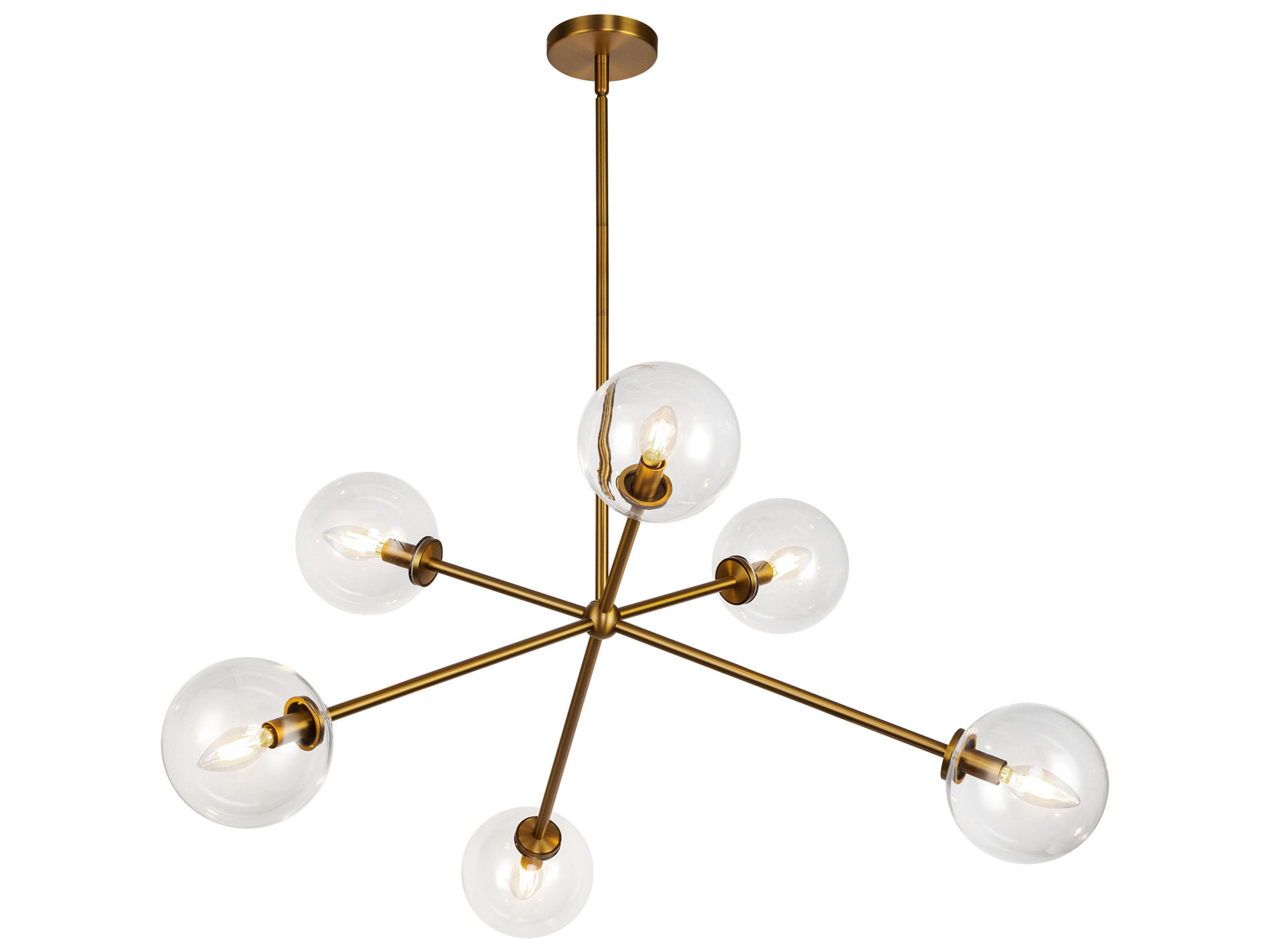 Alora Mood Cassia 6-Light Aged Gold Globe Sputnik Chandelier