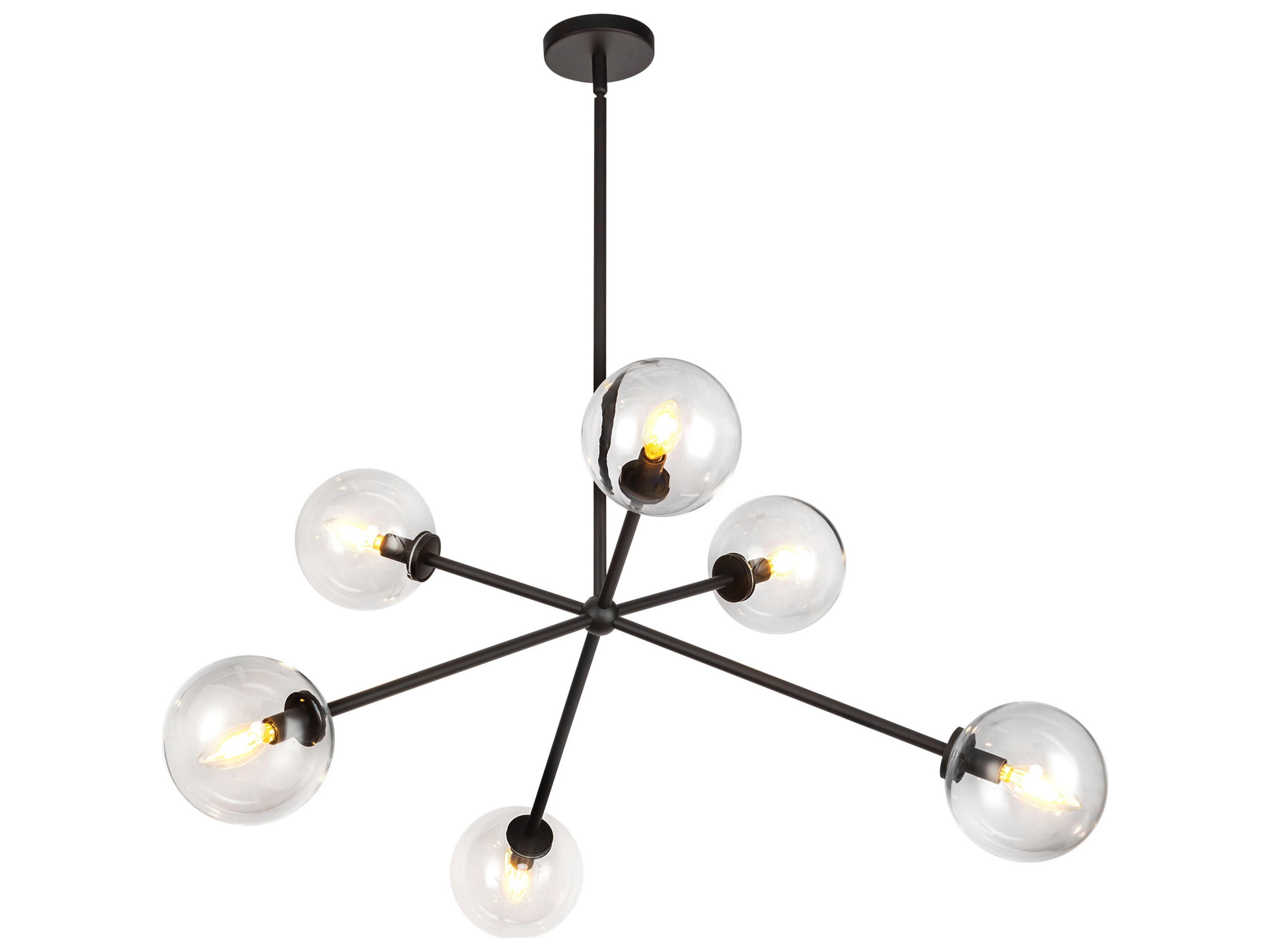 Alora Mood Cassia 6-Light Matte Black Globe Sputnik Chandelier