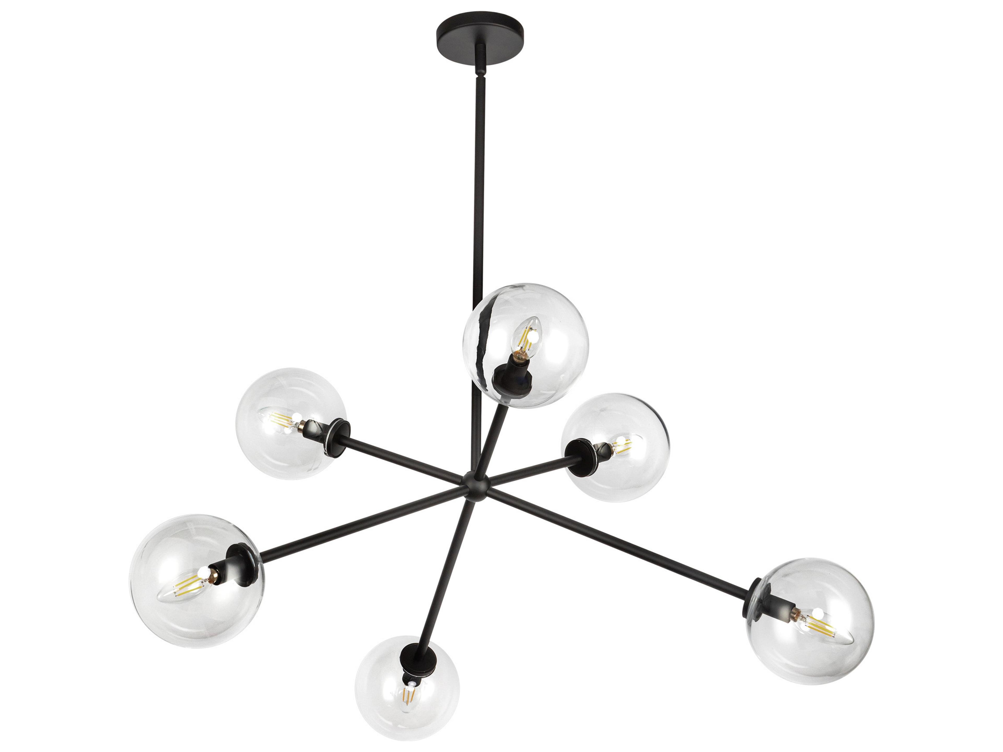 Alora Mood Cassia 6-Light Matte Black Globe Sputnik Chandelier