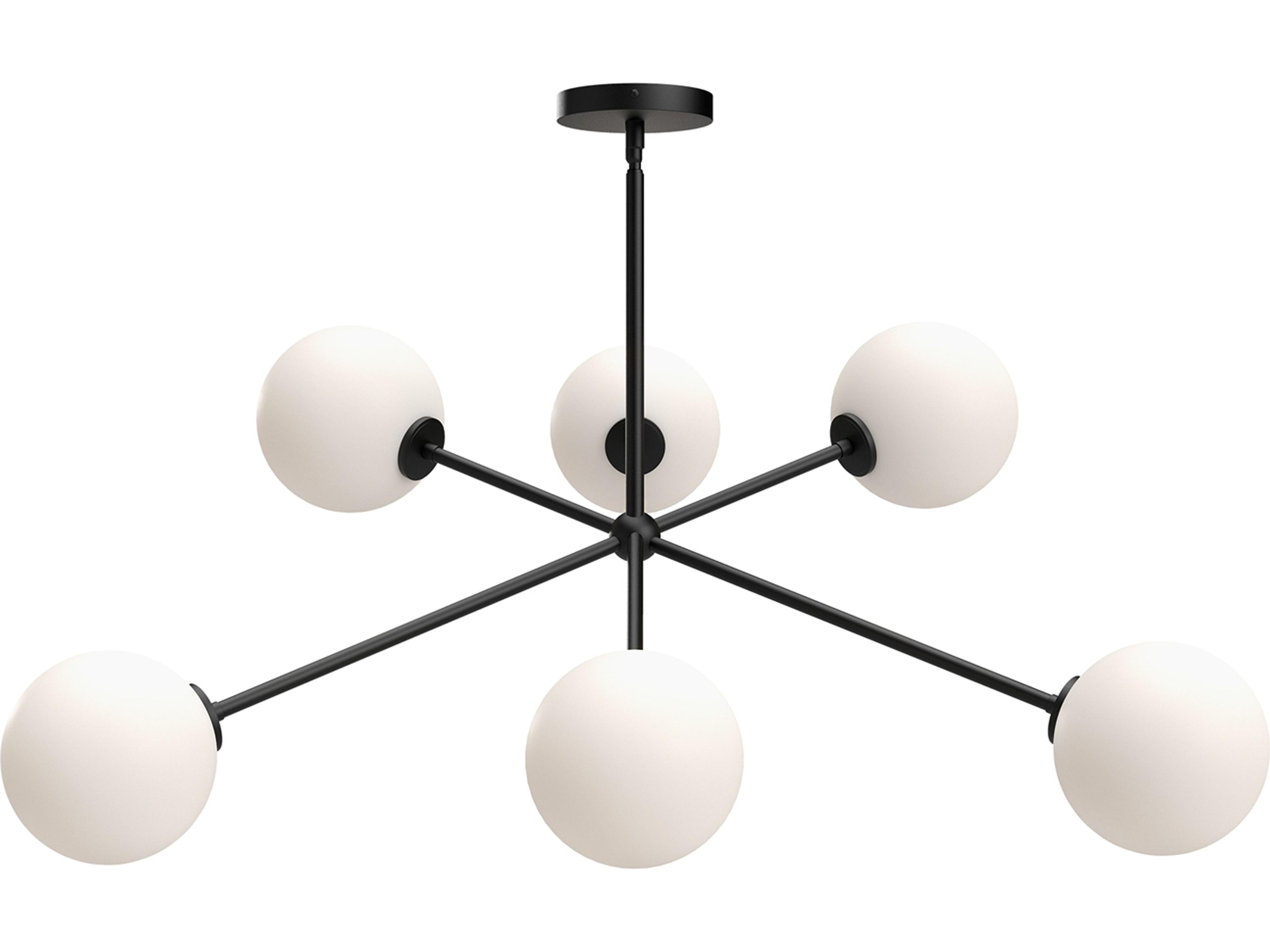 Cassia 6 Light Chandelier Matte Black Modern