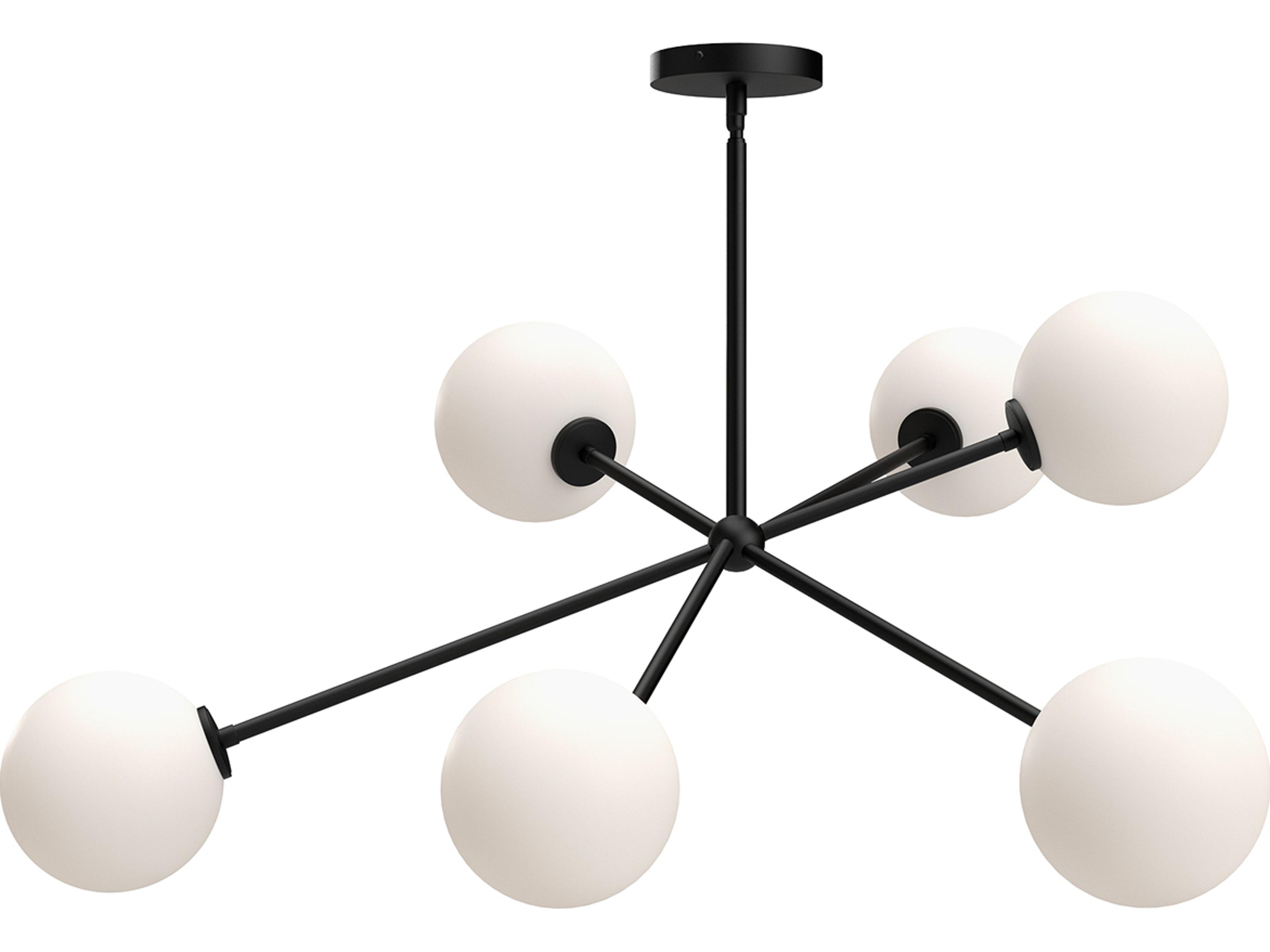 Alora Mood Cassia 6-Light Matte Black Globe Sputnik Chandelier