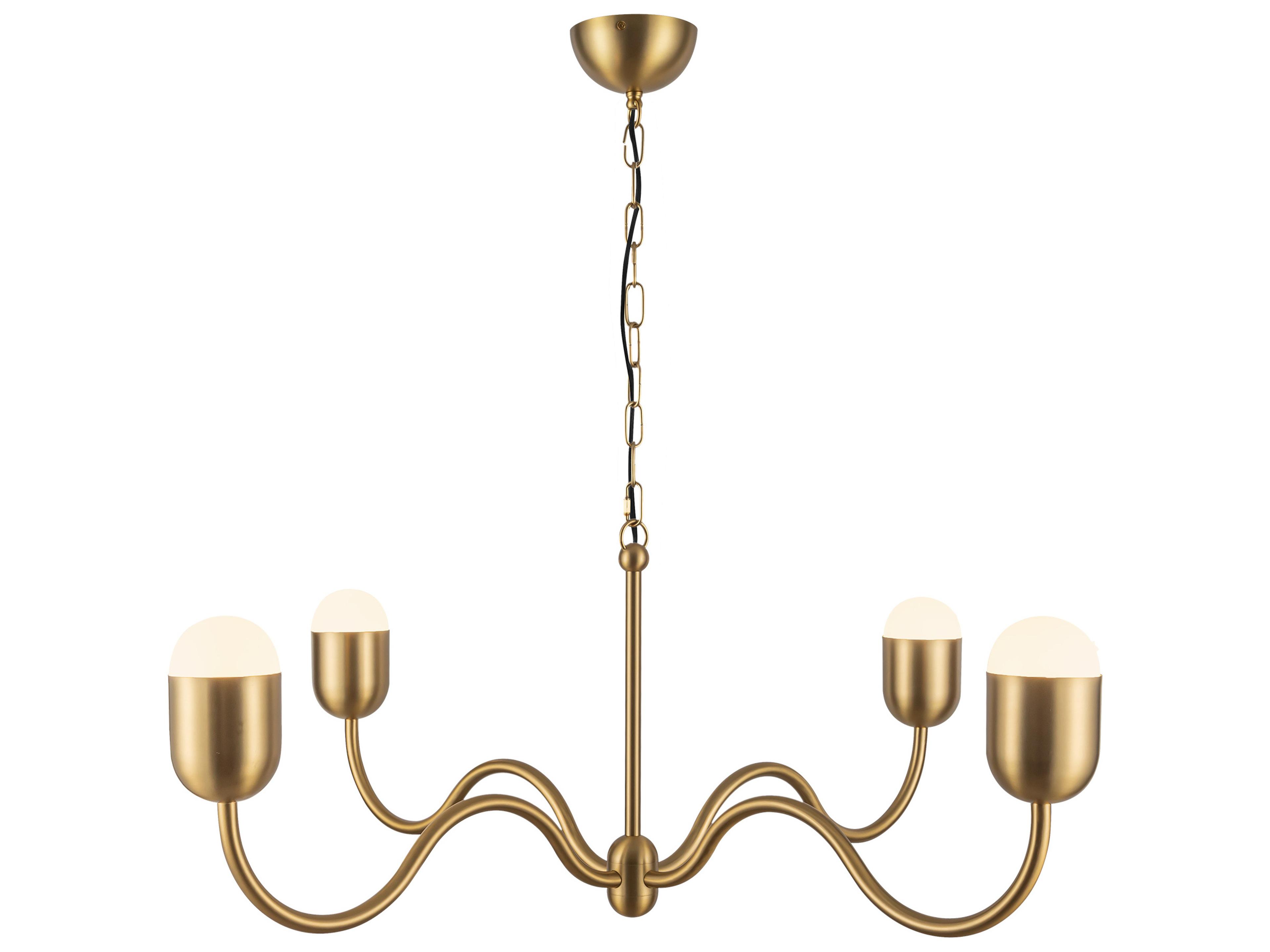 Effie Chandelier 39 Inch 4 Light in Brushed Gold