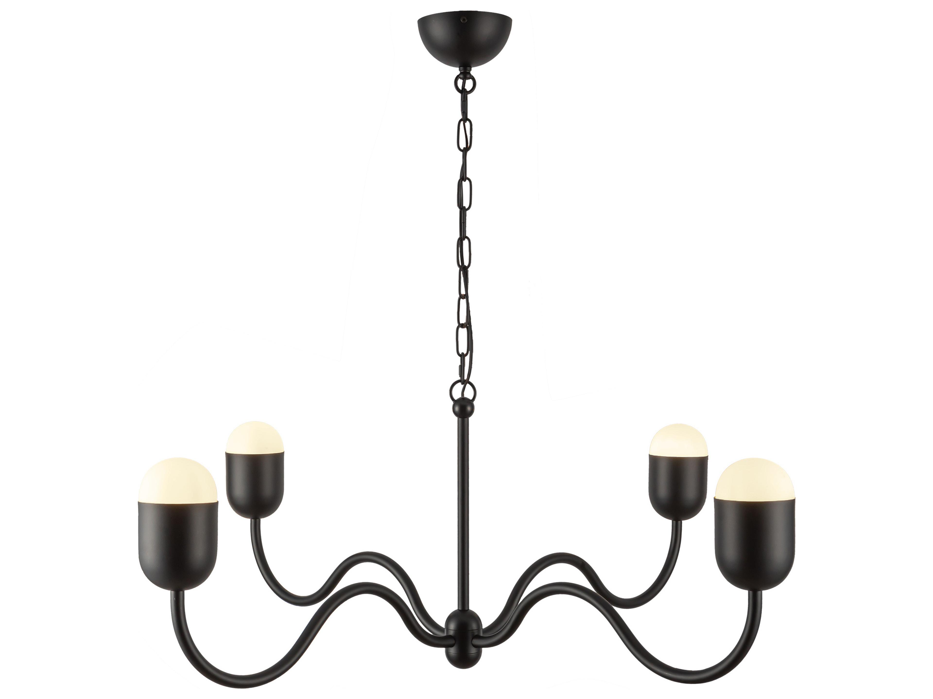 Chandelier Effie Matte Black Opal Glass