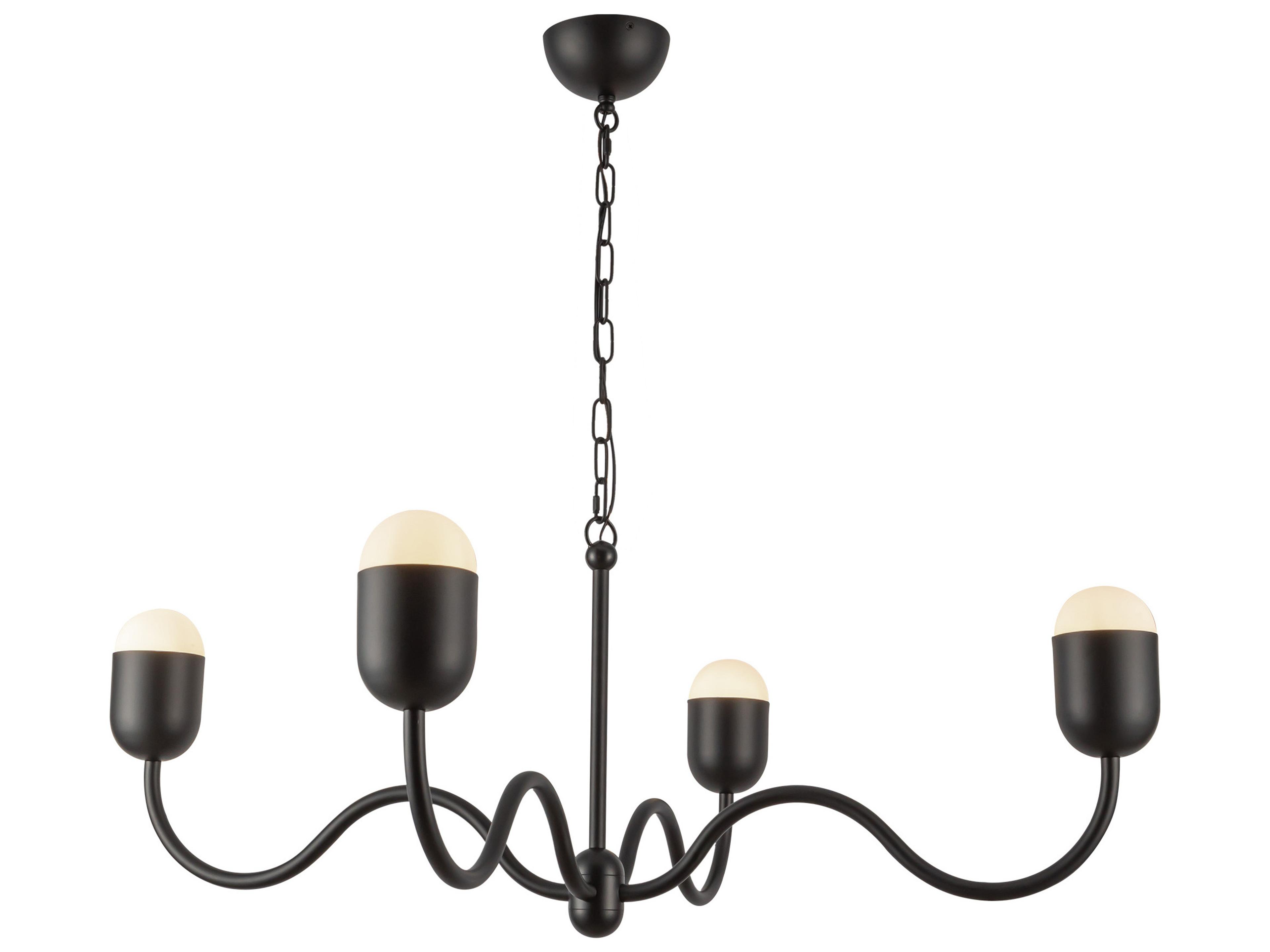 Alora Mood Effie 4-Light Matte Black Chandelier