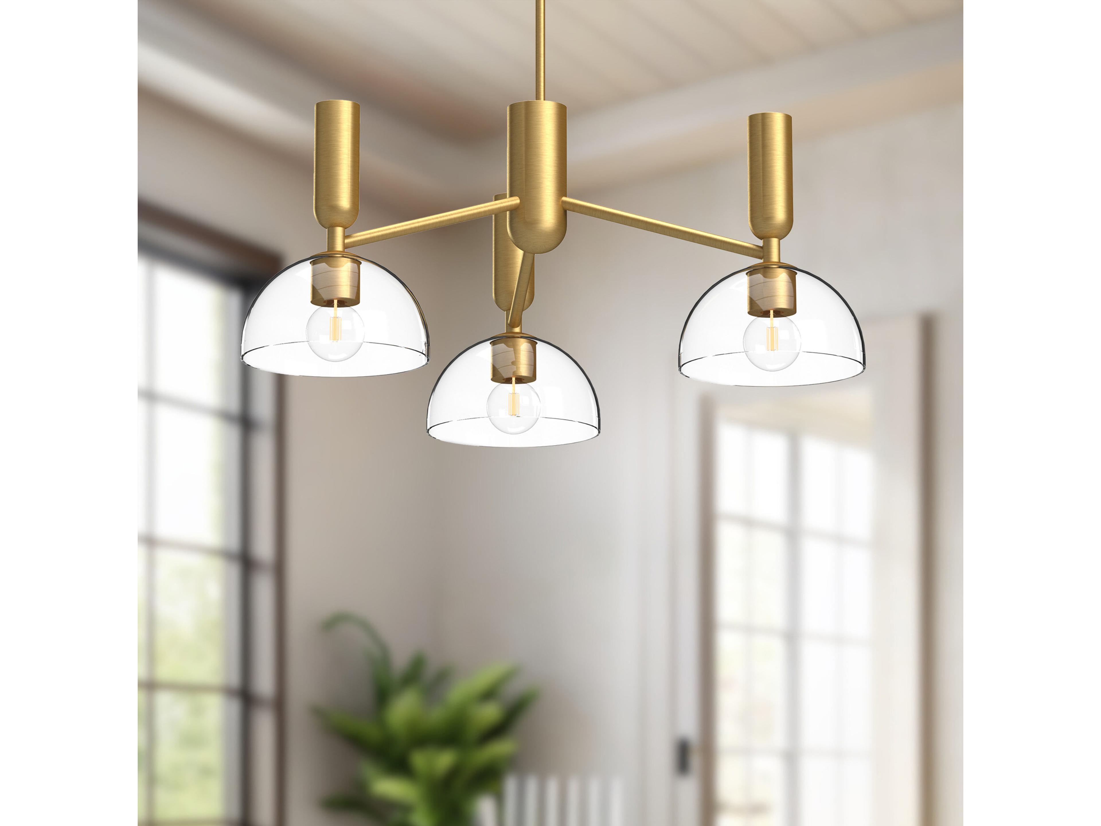 Alora Mood Jude 3-Light Brushed Gold Geometric Chandelier