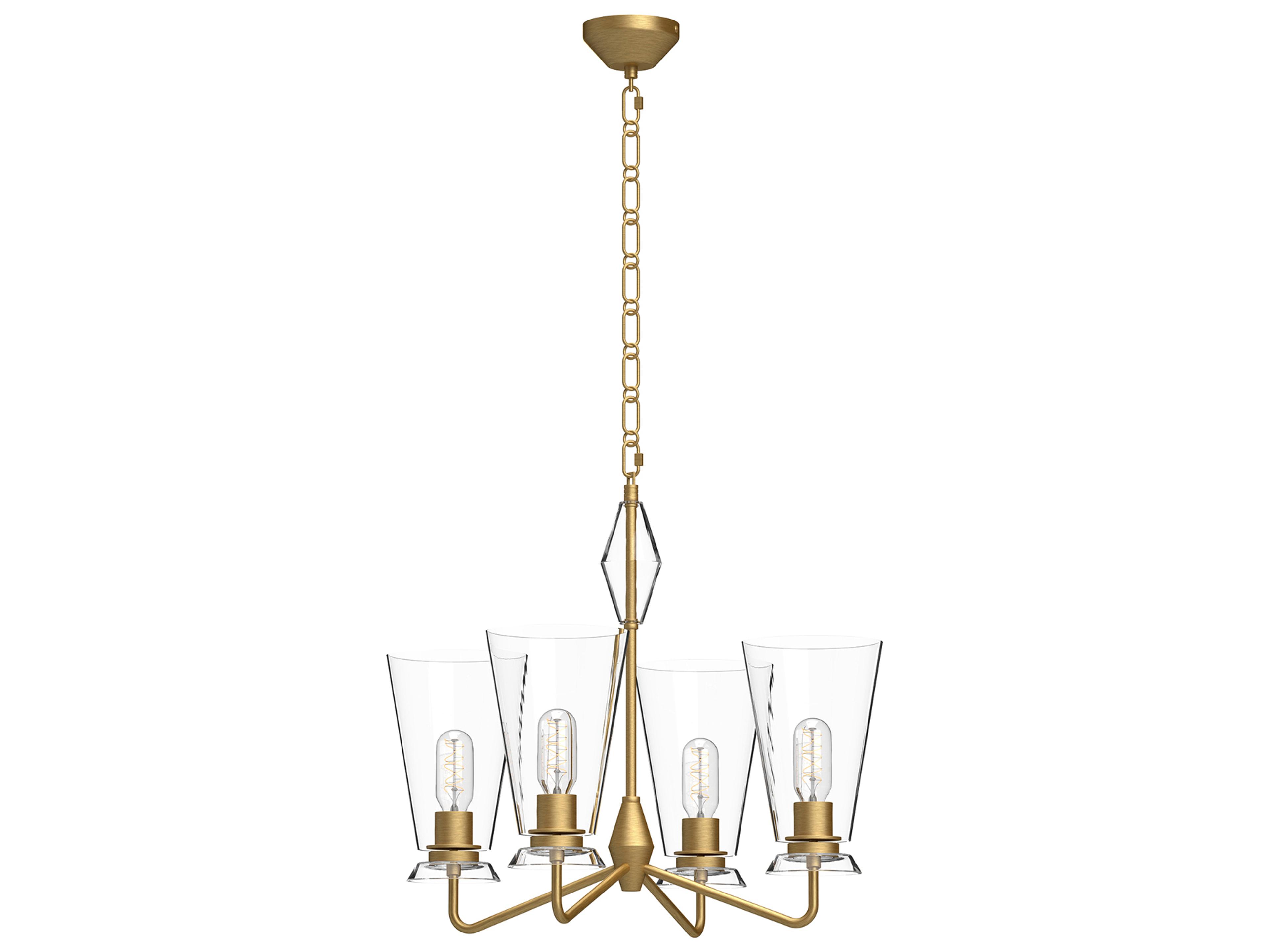 Salem 4 Light Chandelier in Brushed Gold