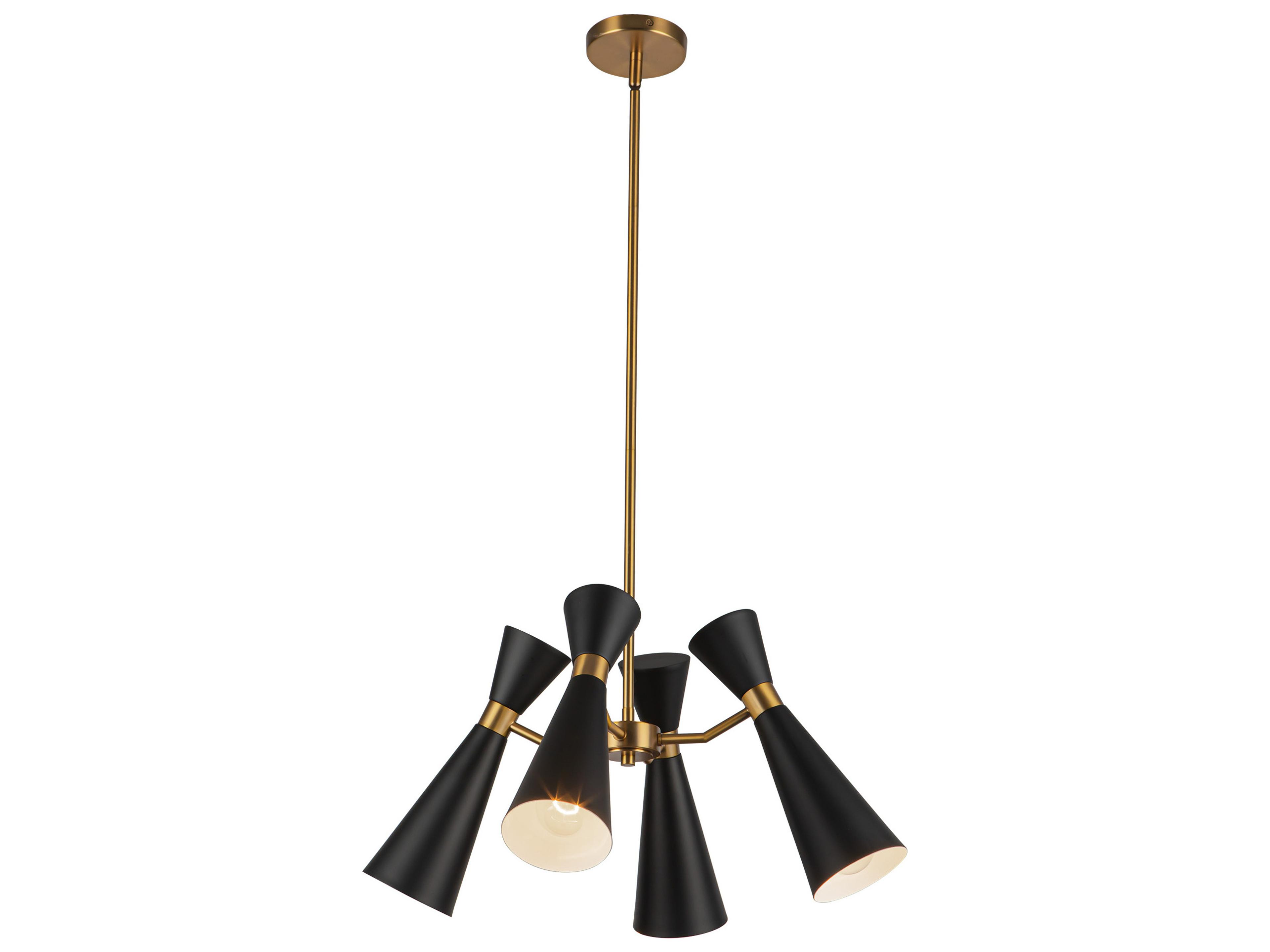 Alora Mood Blake 4-Light Matte Black Aged Gold Geometric Chandelier