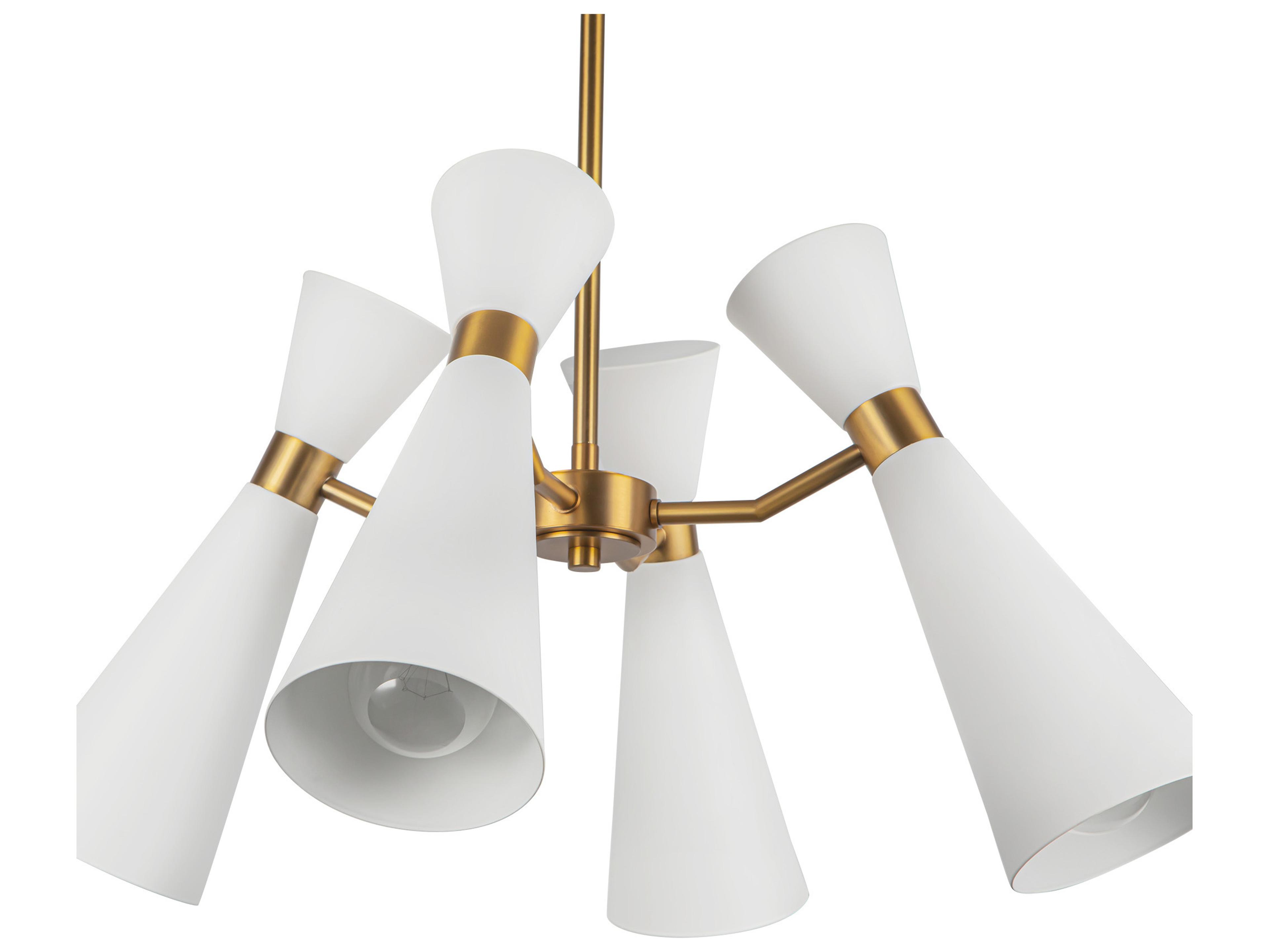 Alora Mood Blake 4-Light White Aged Gold Geometric Chandelier