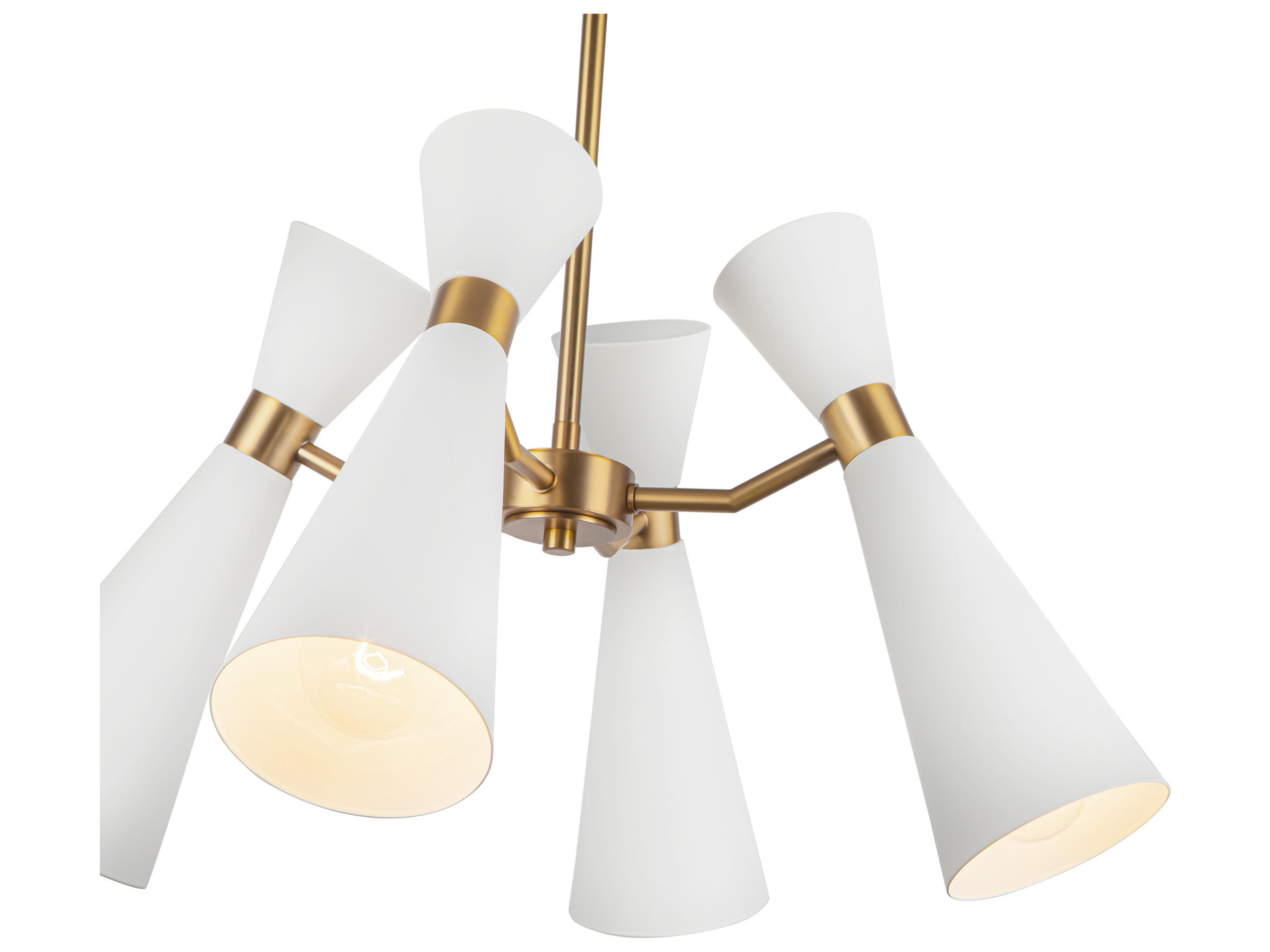 Alora Mood Blake 4-Light White Aged Gold Geometric Chandelier