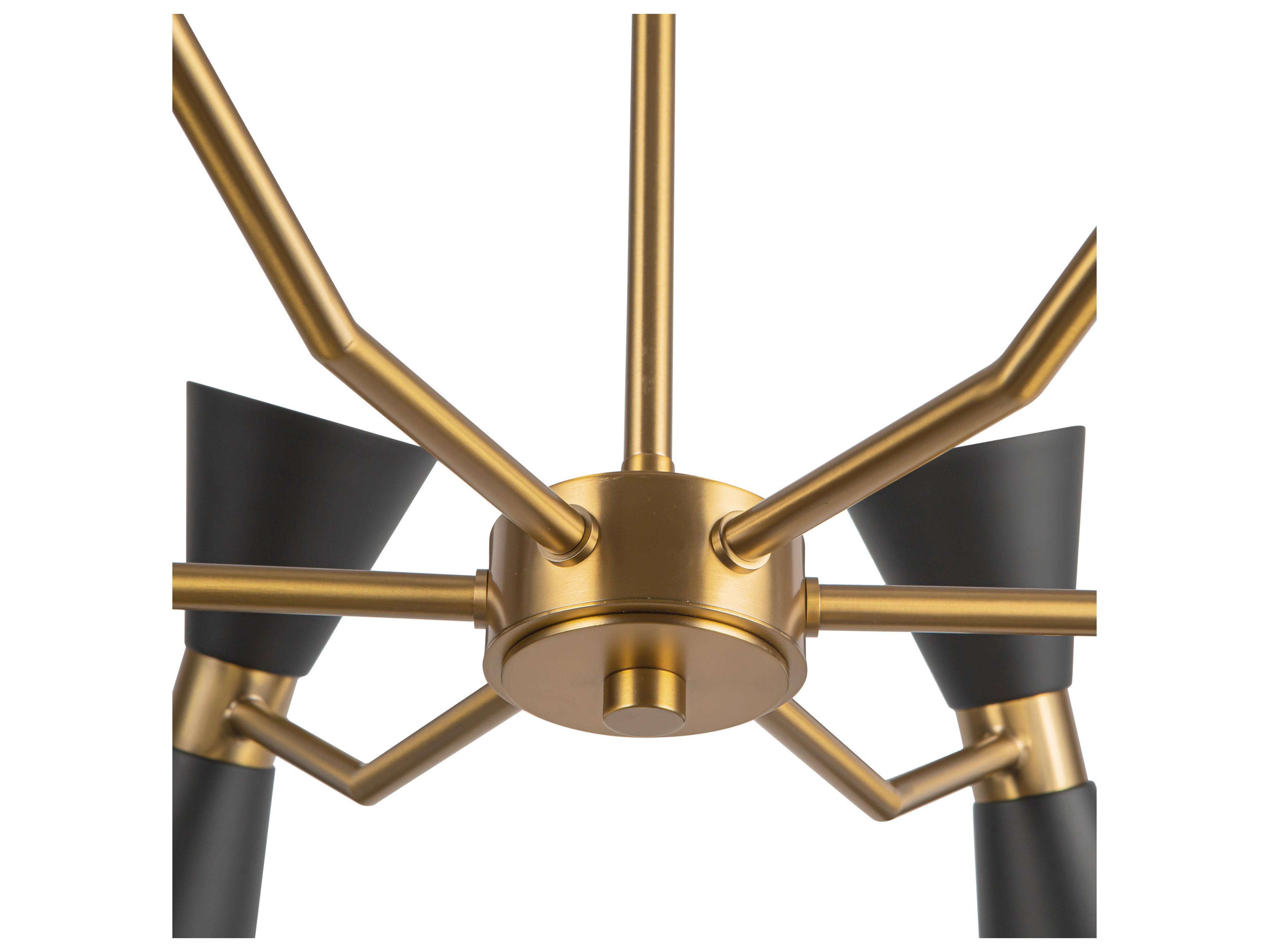 Alora Mood Blake 6-Light Matte Black Aged Gold Geometric Chandelier