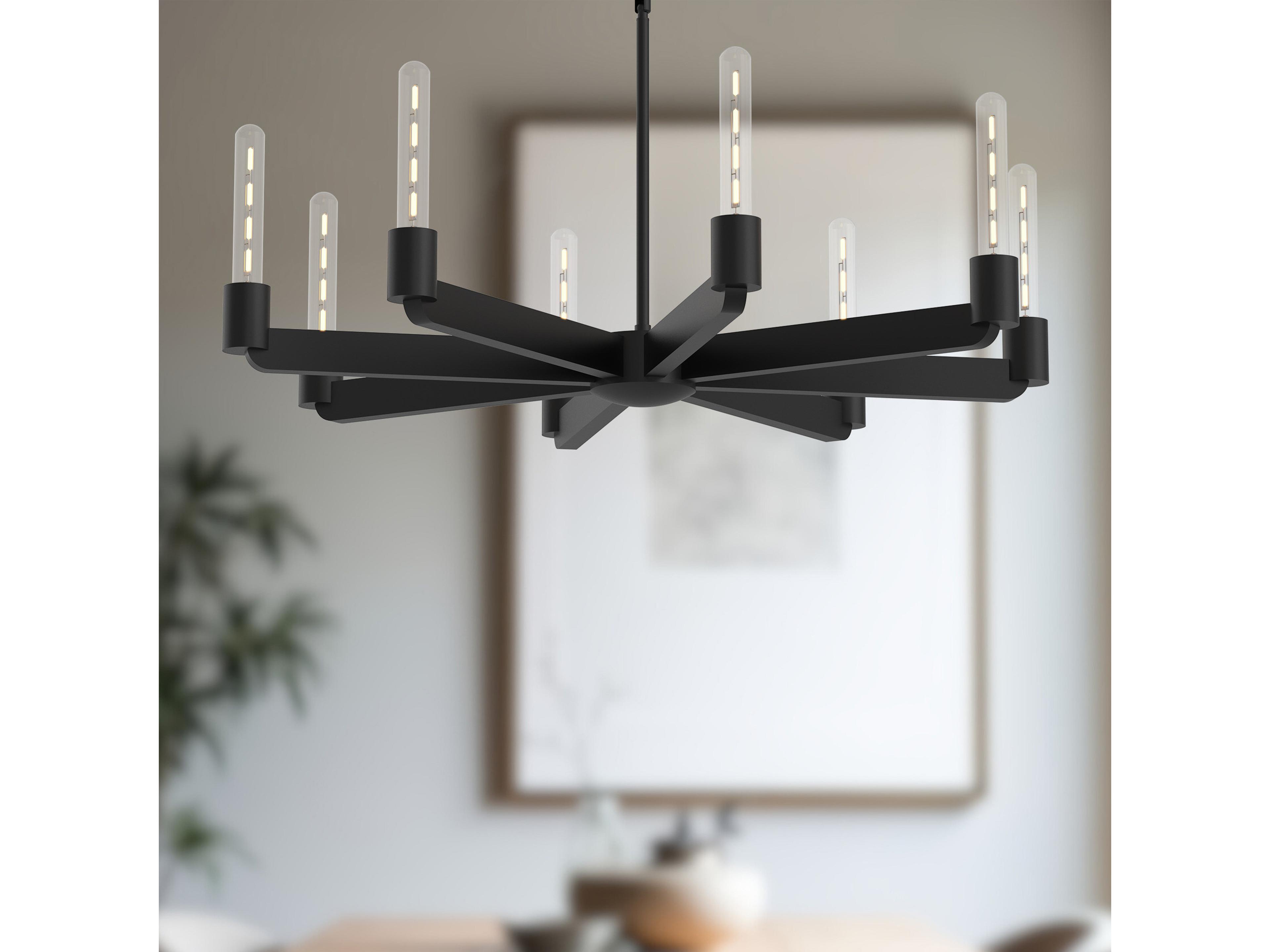 Alora Mood Claire 8-Light Matte Black Chandelier