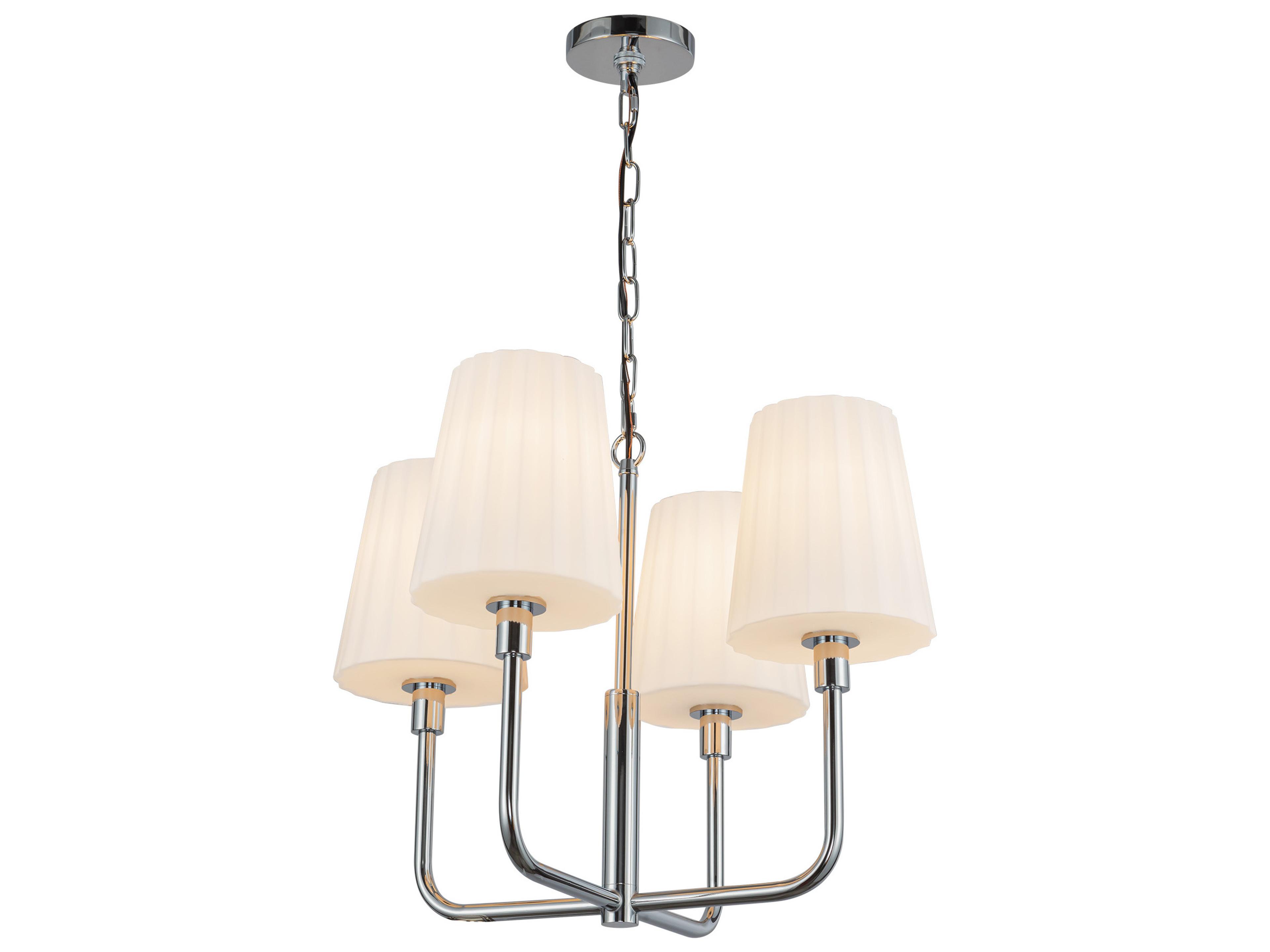 Alora Mood Plisse 4-Light Chrome Chandelier