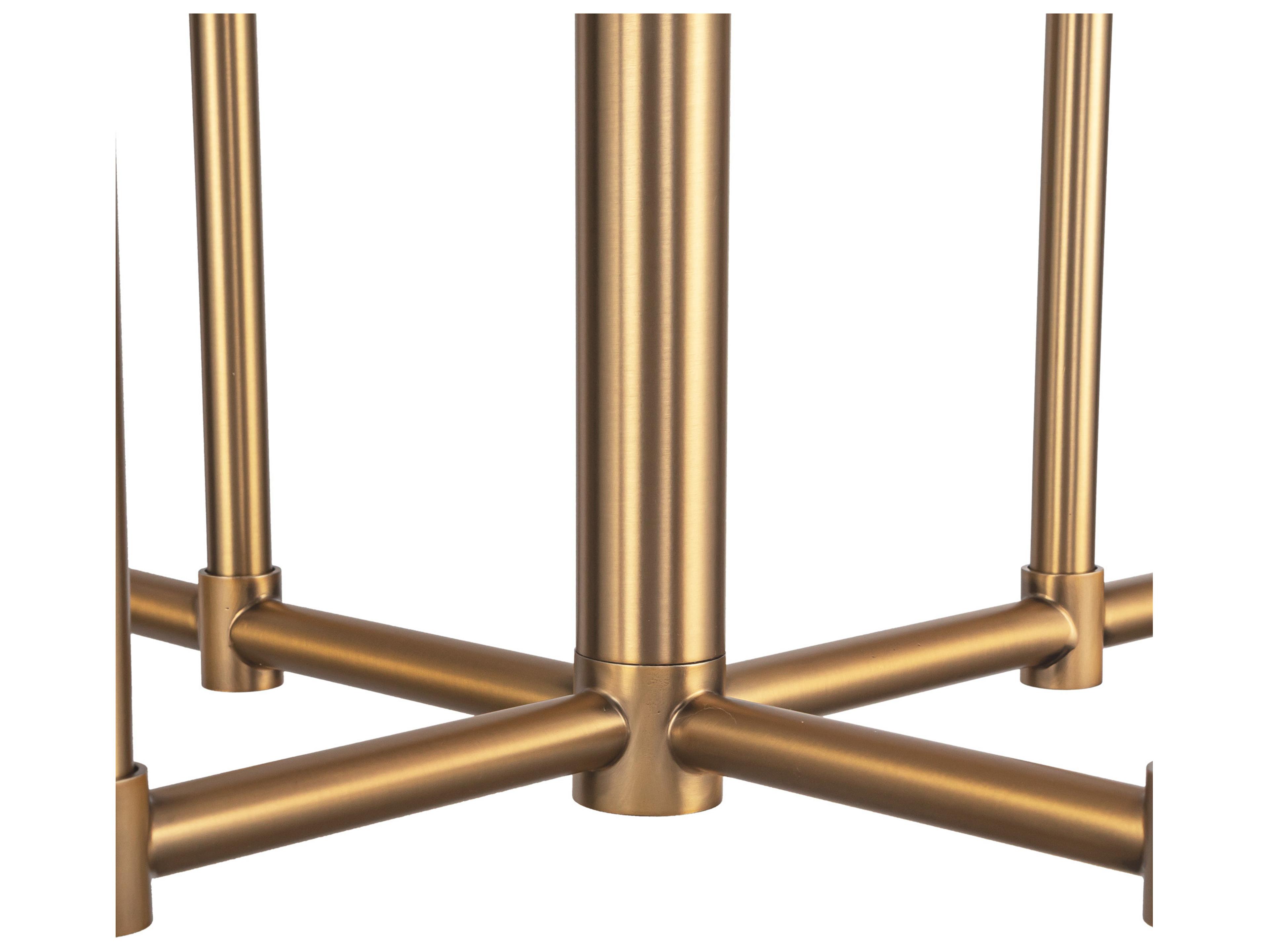 Alora Mood Plisse 8-Light Aged Gold Tiered Chandelier