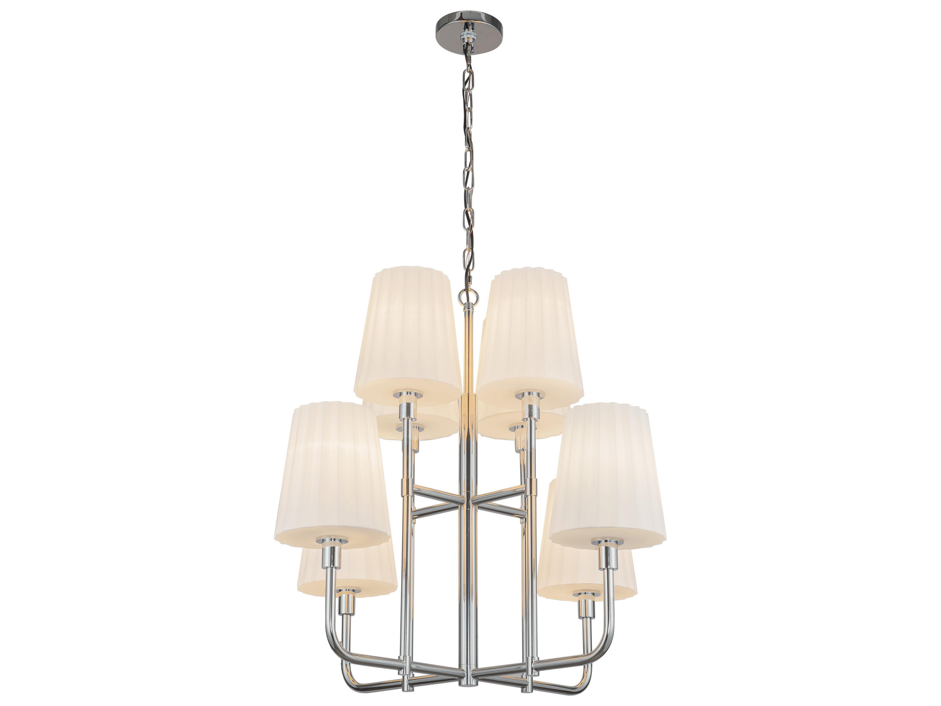Plisse 8 Light Chandelier In Polished Chrome