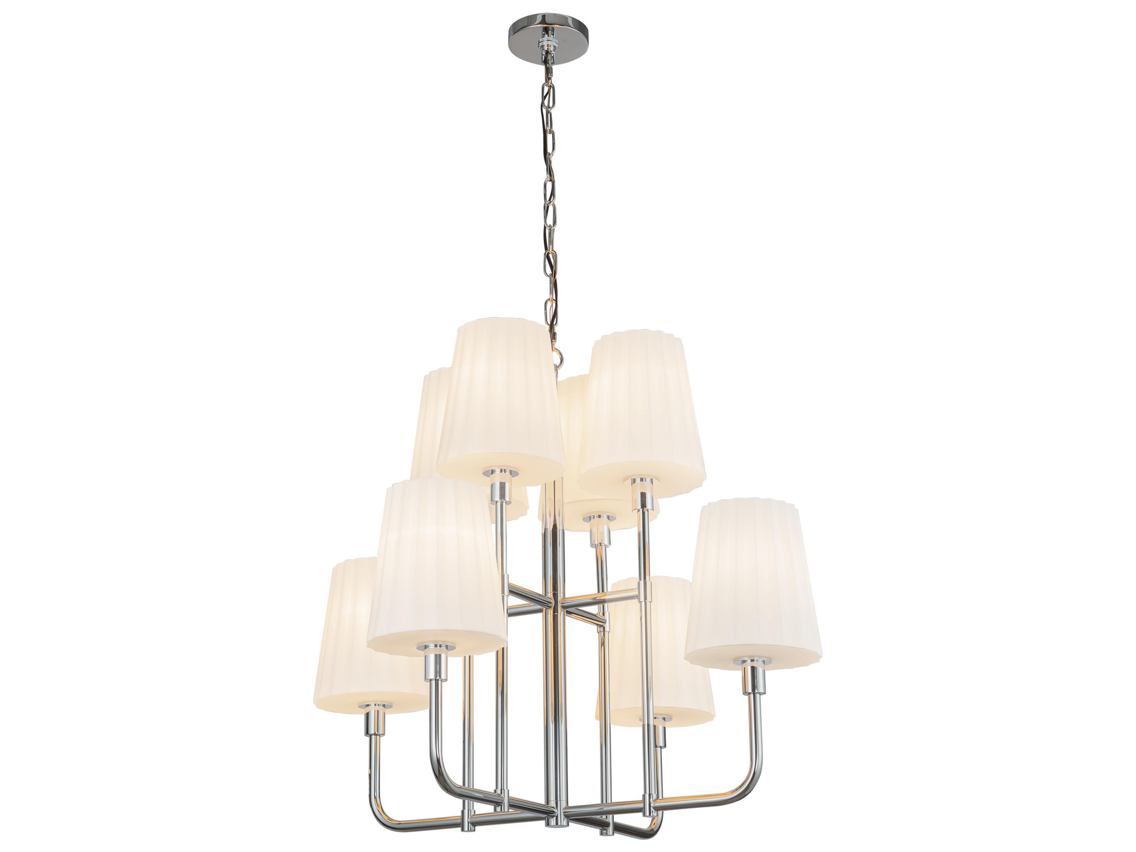Alora Mood Plisse 8-Light Chrome Tiered Chandelier