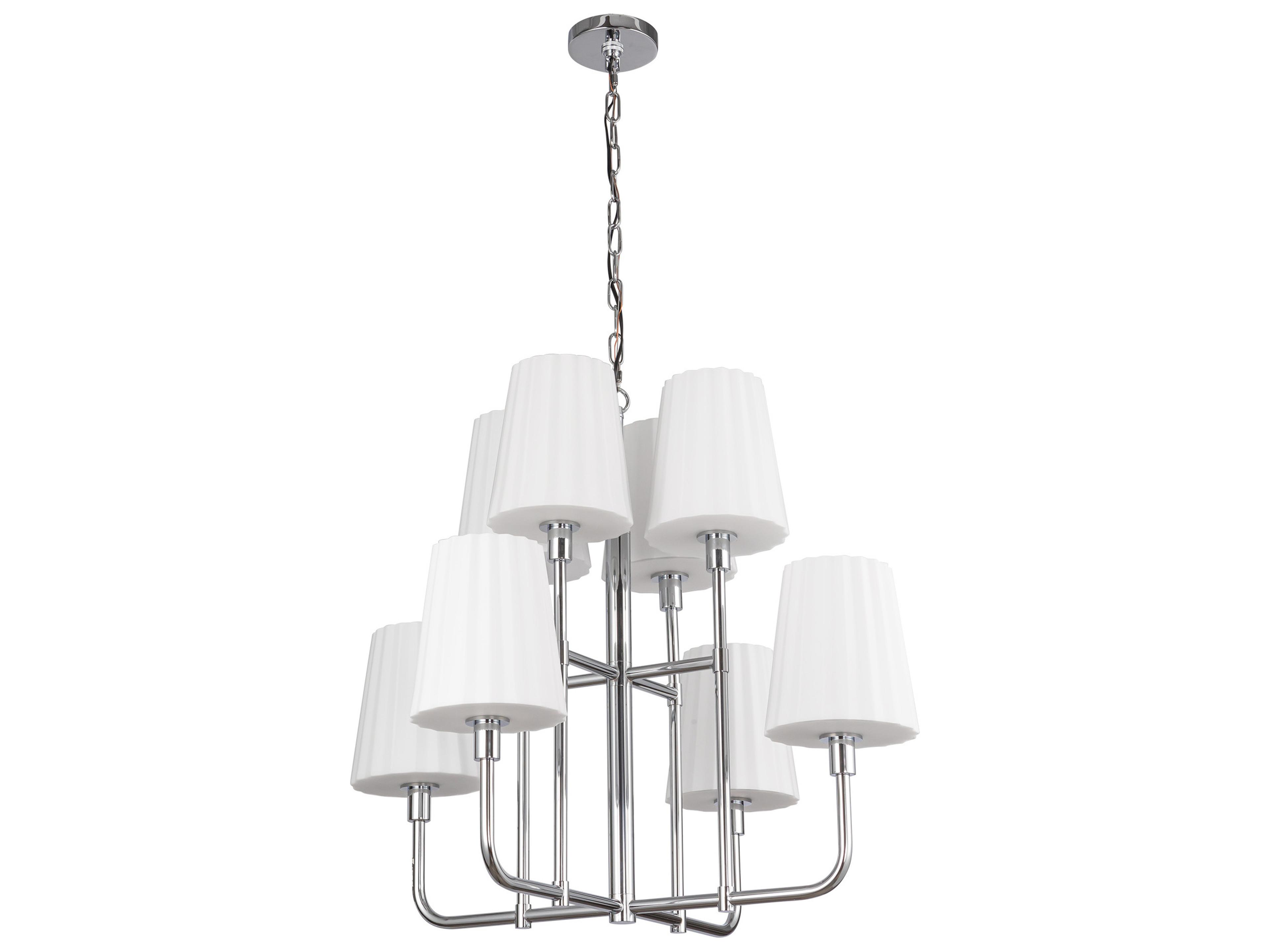 Alora Mood Plisse 8-Light Chrome Tiered Chandelier