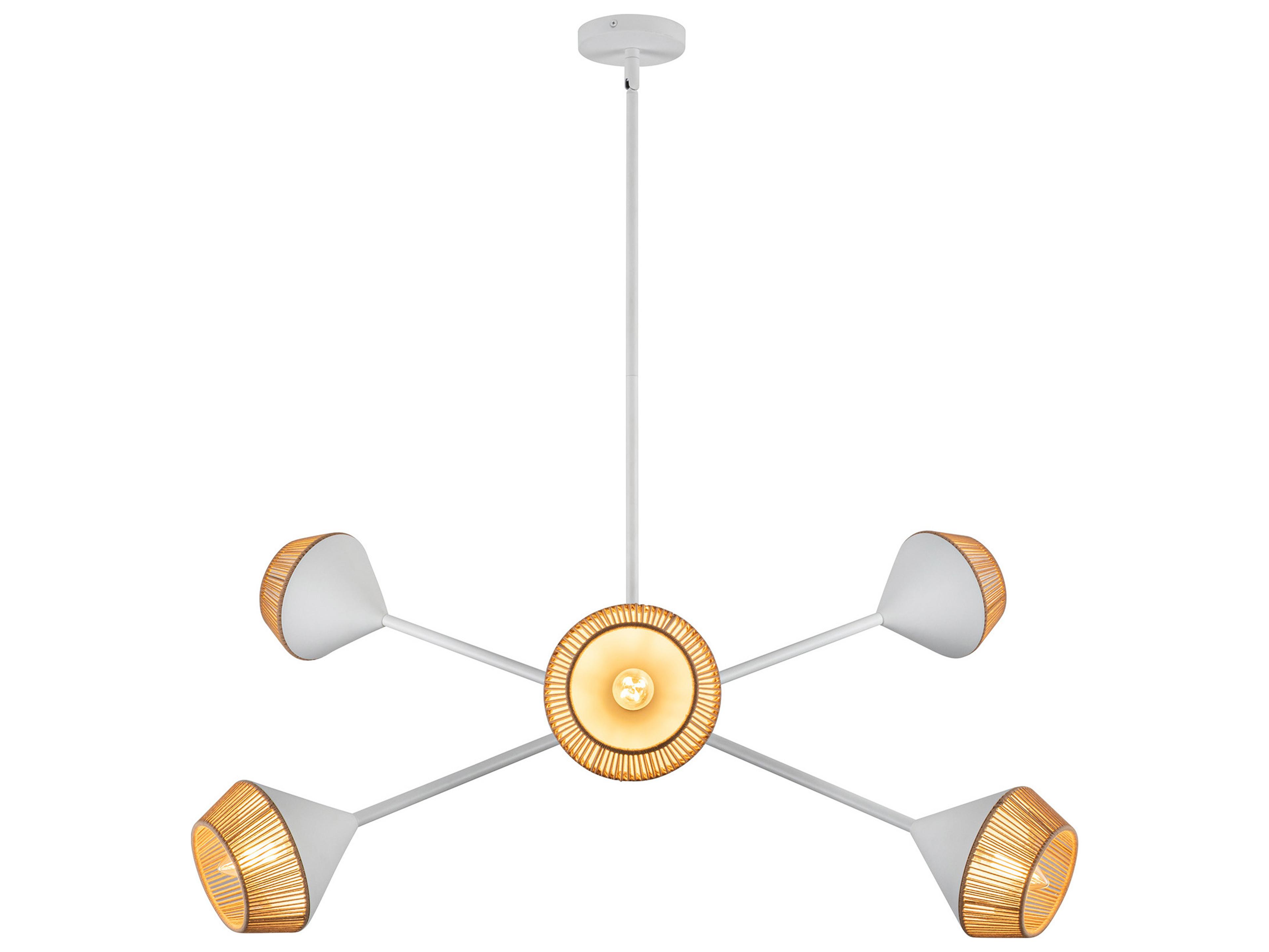 Alora Mood Daphne 6-Light White Geometric Linear Sputnik Chandelier