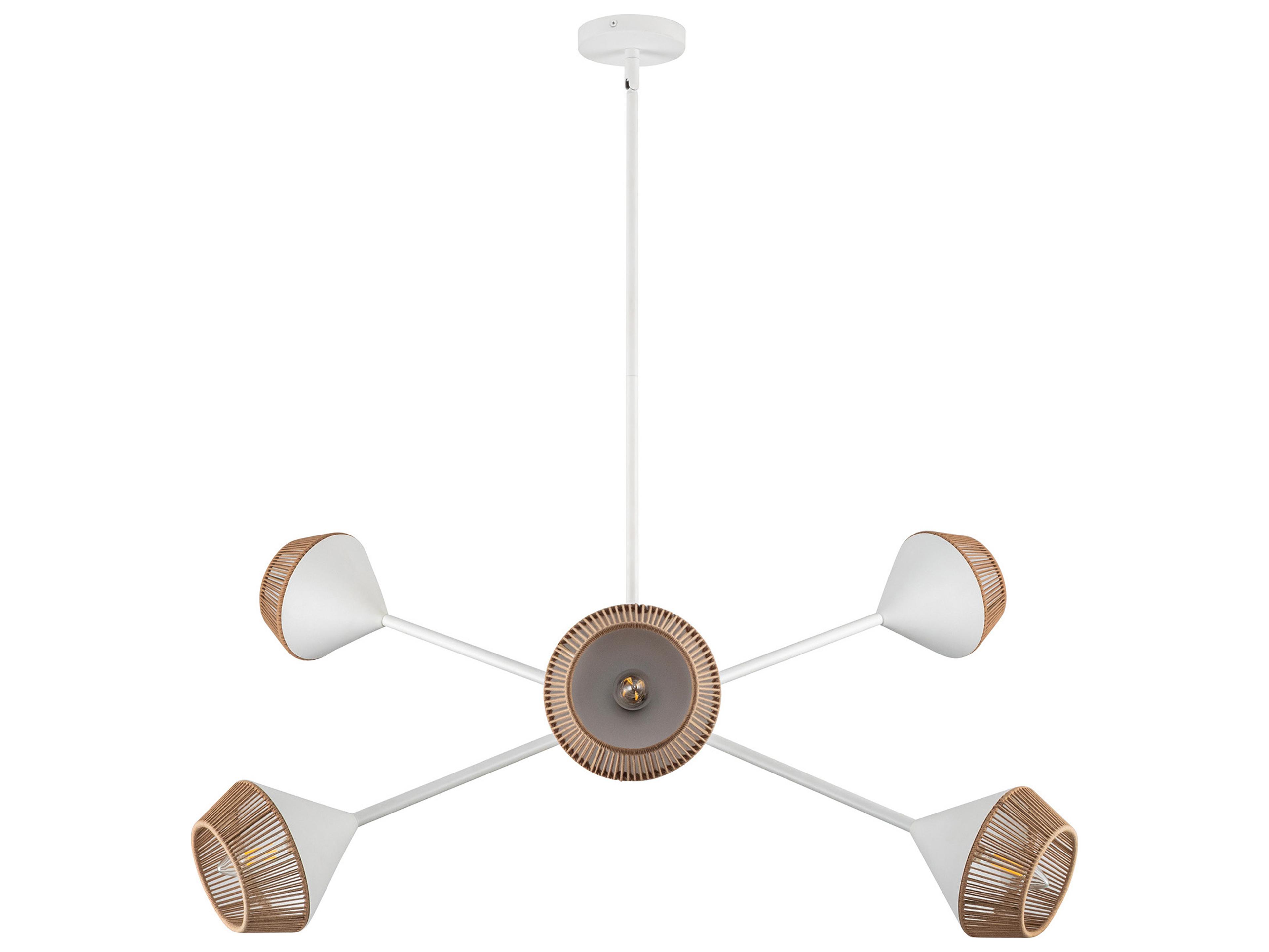 Alora Mood Daphne 6-Light White Geometric Linear Sputnik Chandelier