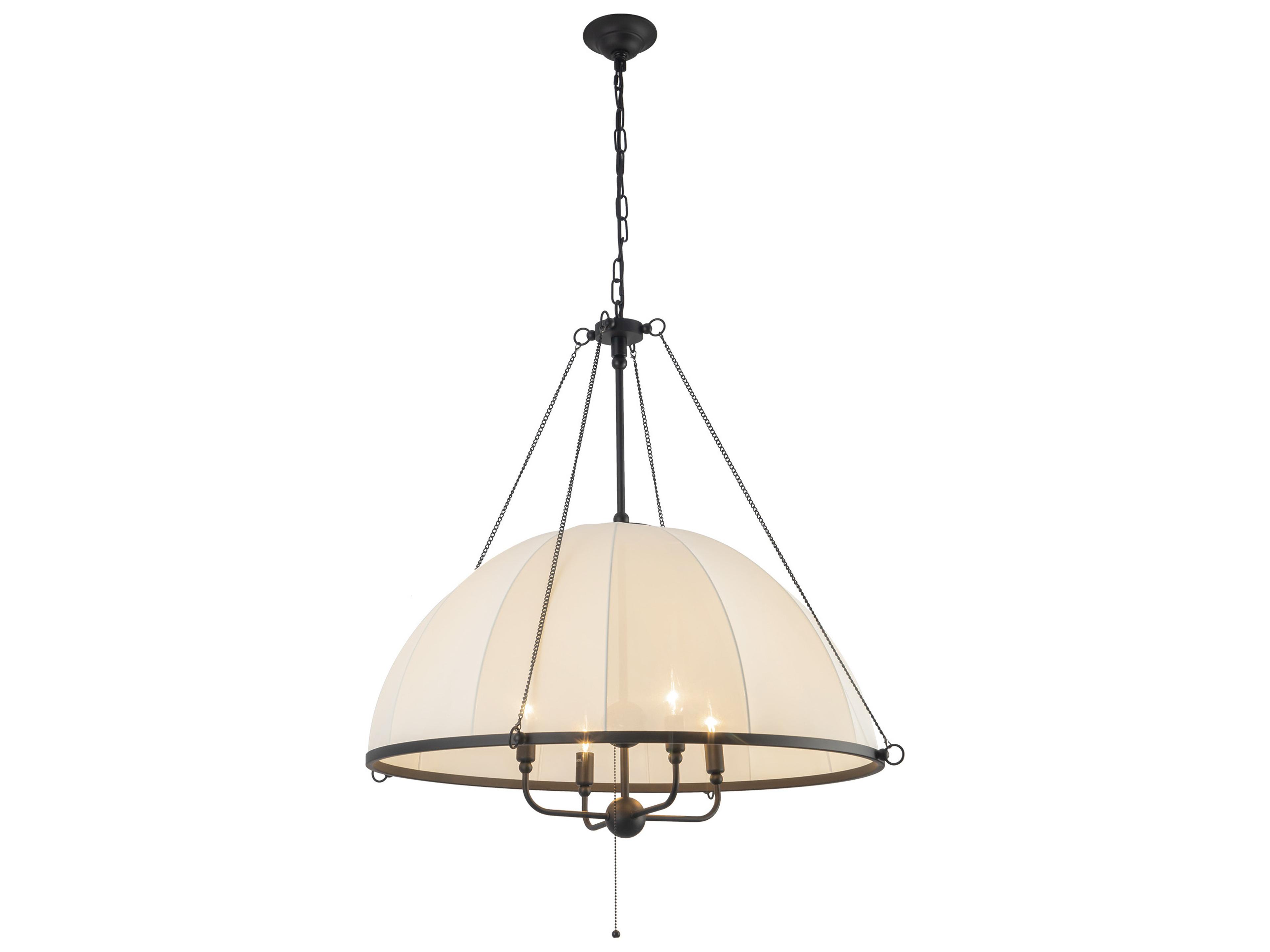 Alora Mood Crosby 4-Light Matte Black Dome Chandelier