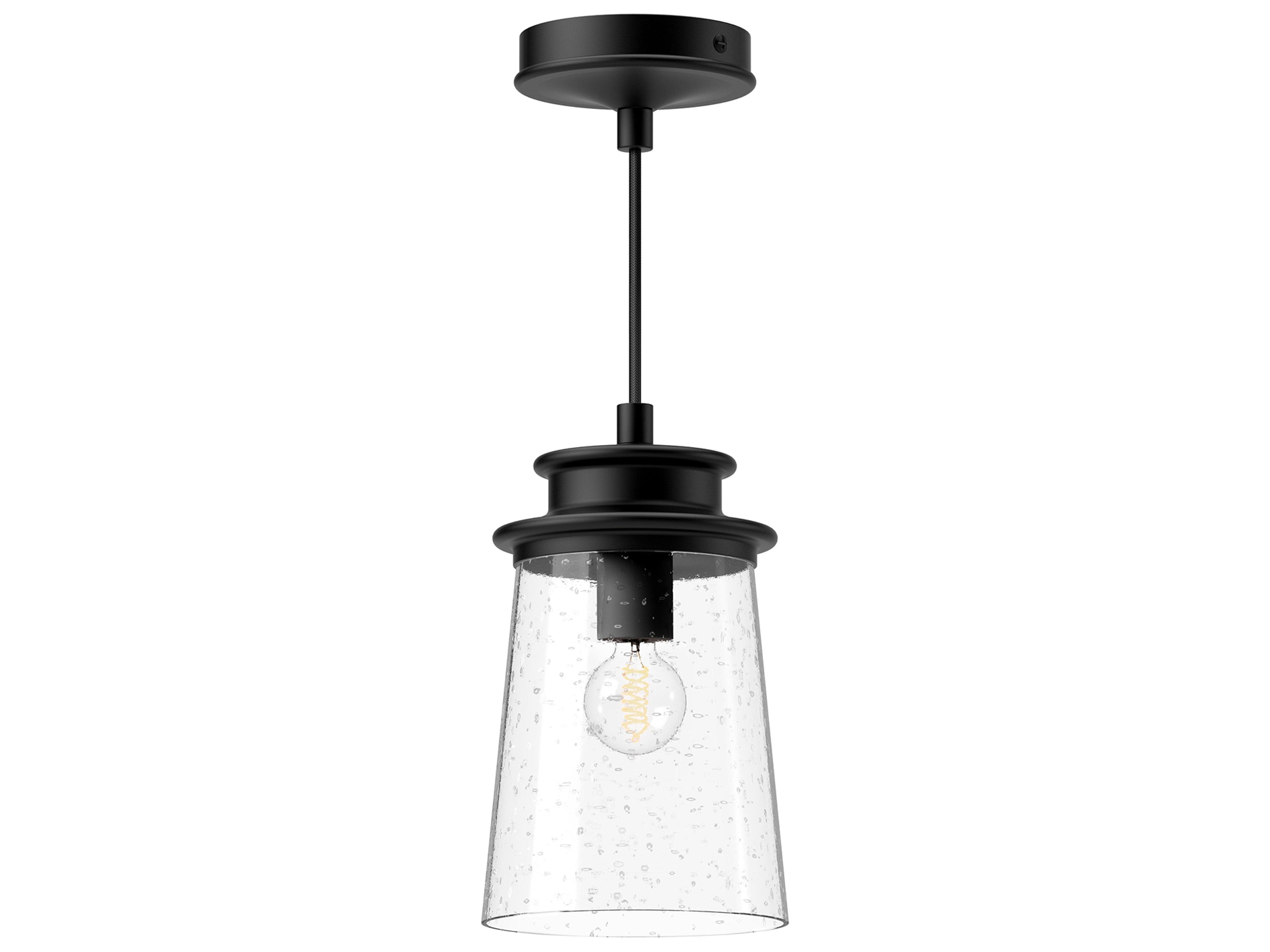 Quincy Outdoor Pendant Light in Textured Black