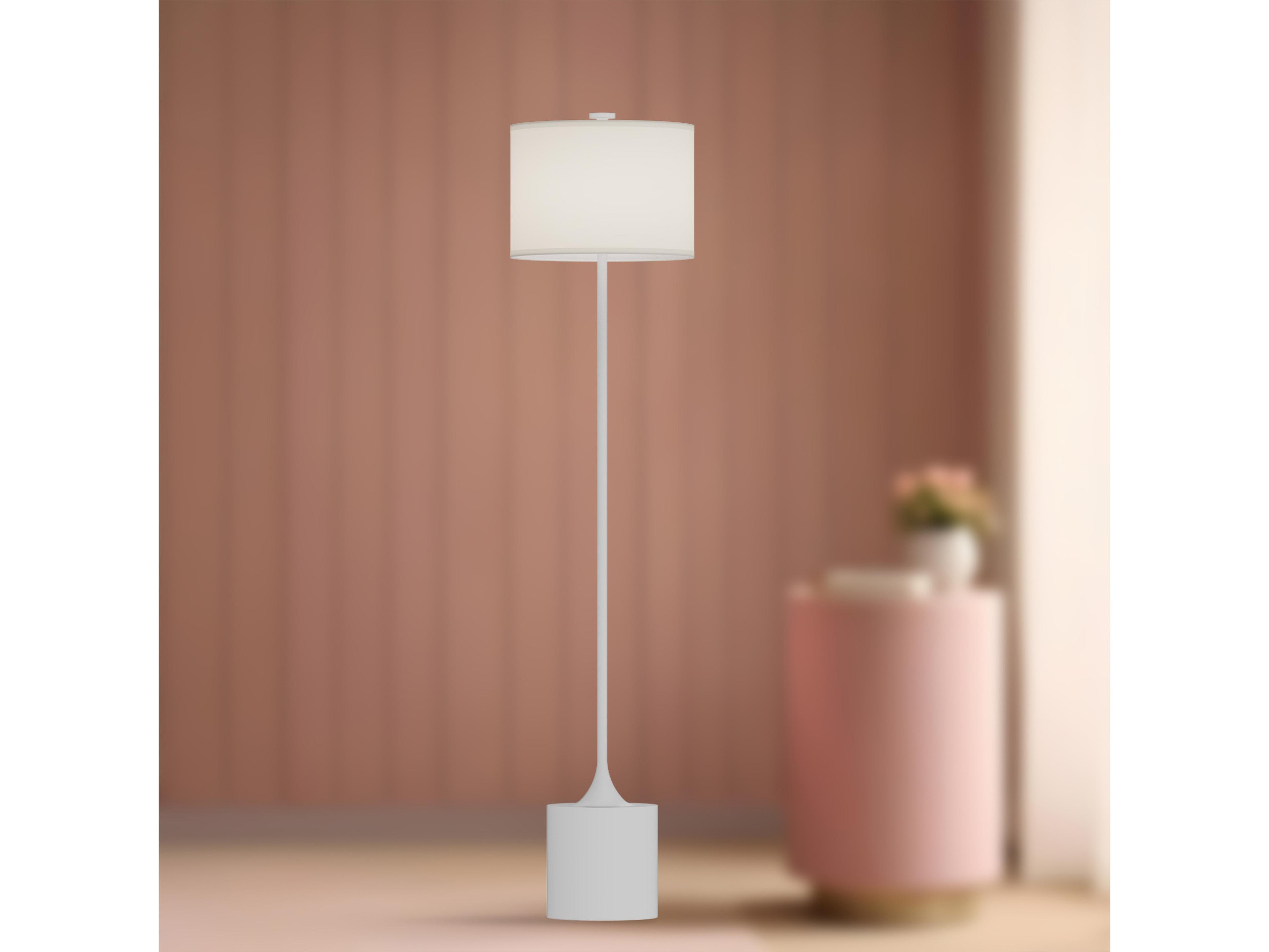 Alora Mood Issa White Ivory Linen Floor Lamp