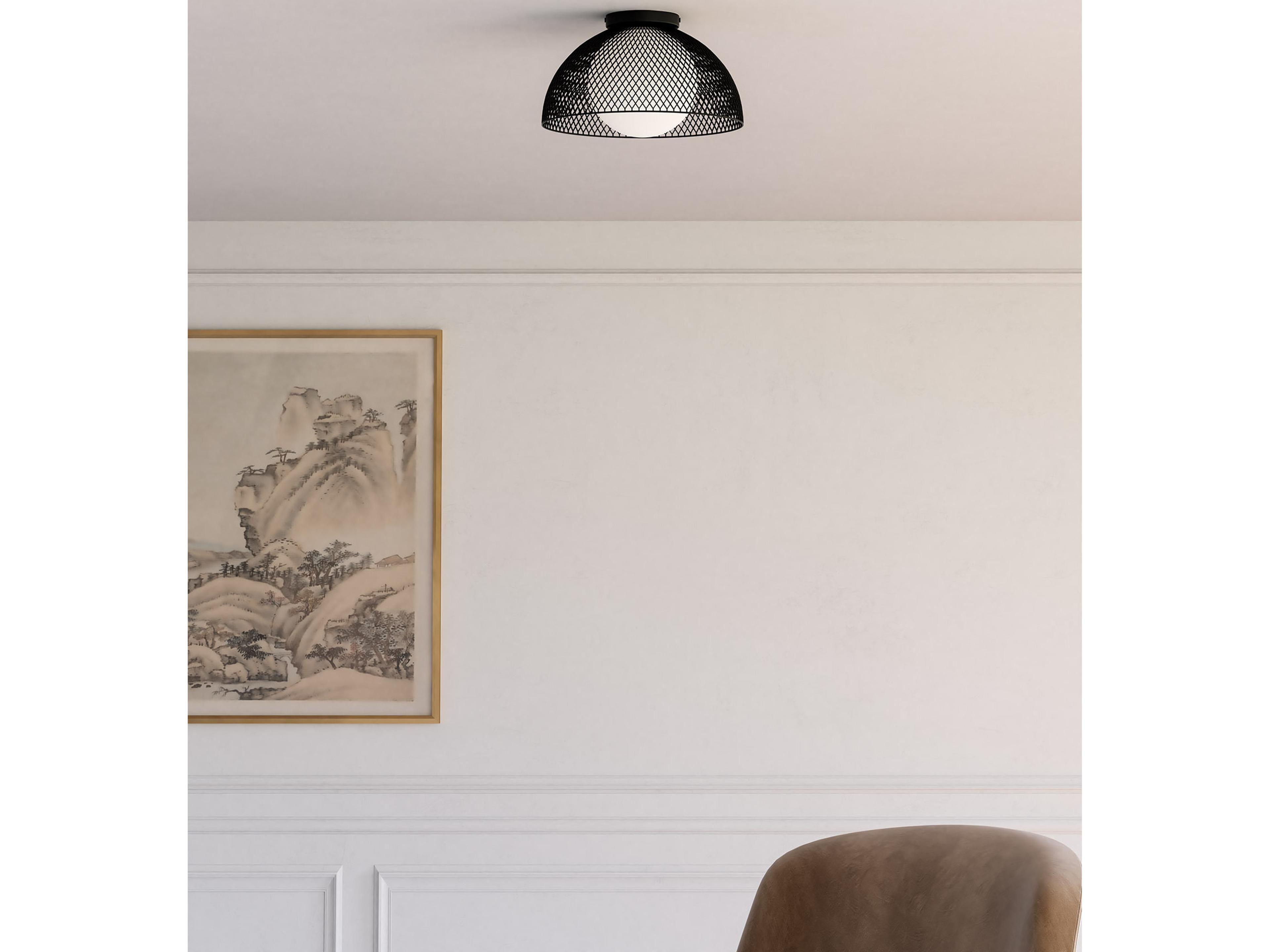 Alora Mood Haven 1-Light Matte Black Dome Flush Mount