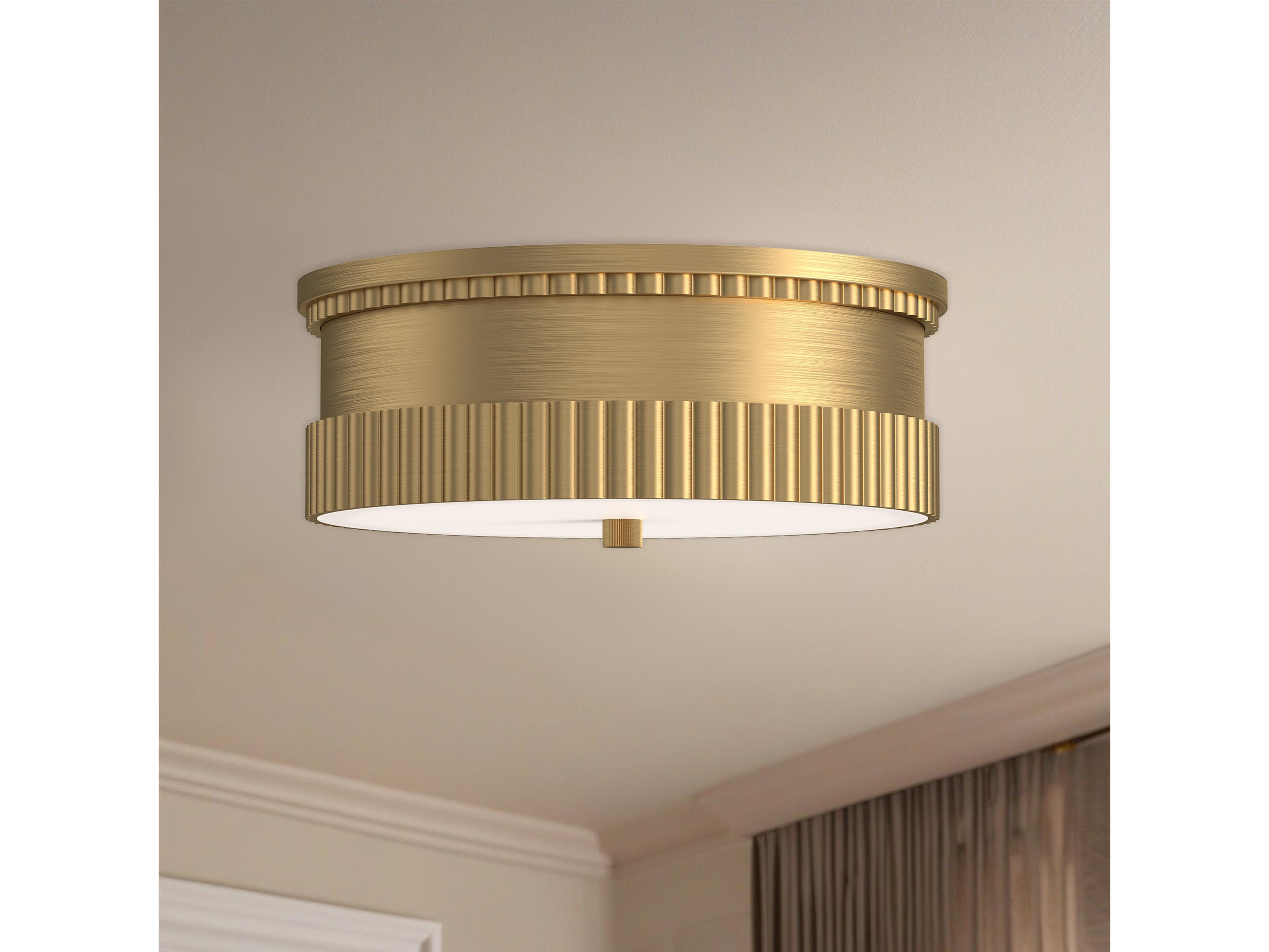 Alora Mood Rue 3-Light Brushed Gold Drum Flush Mount
