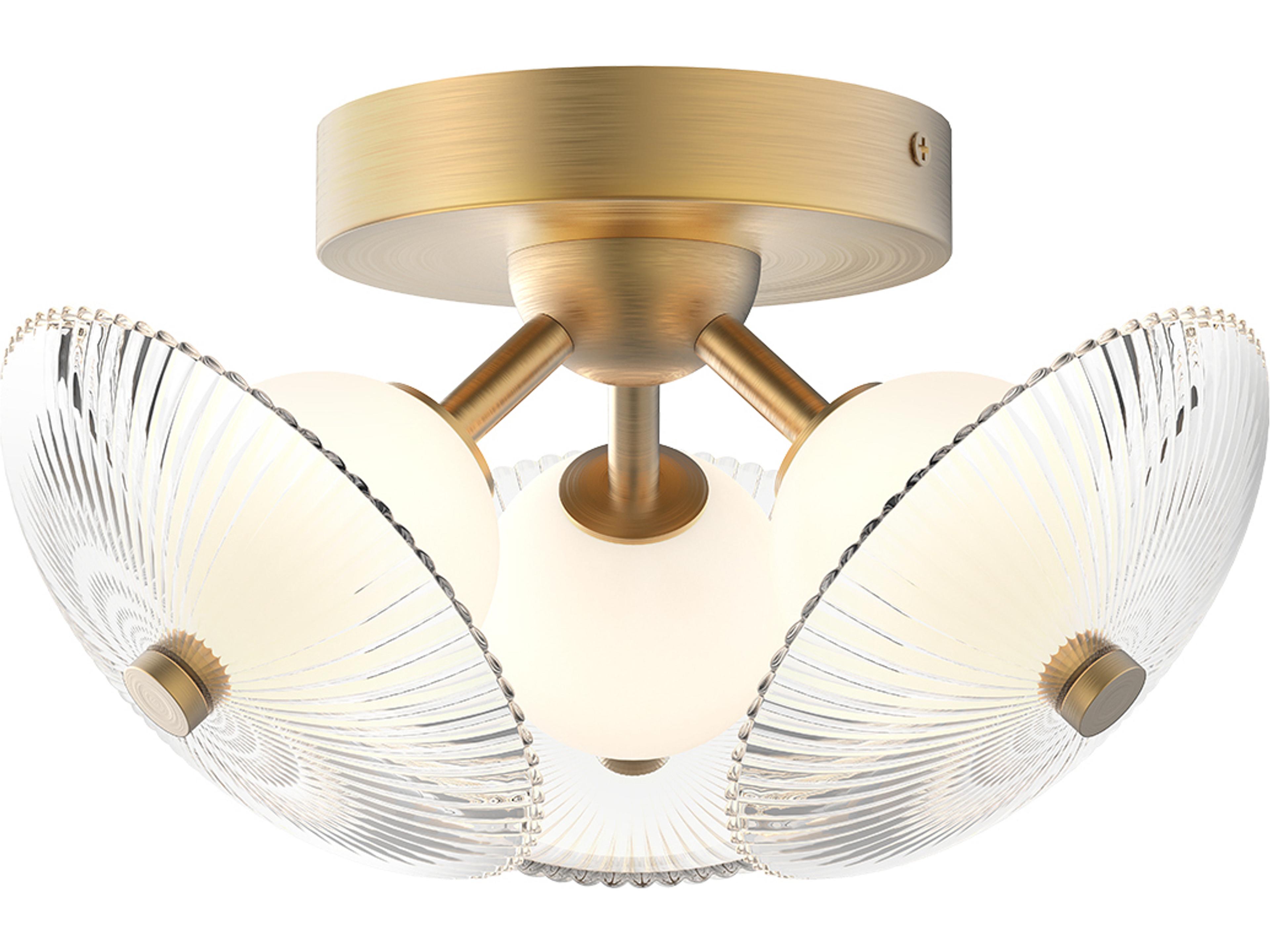 Hera Flush Mount Light in Brushed Gold